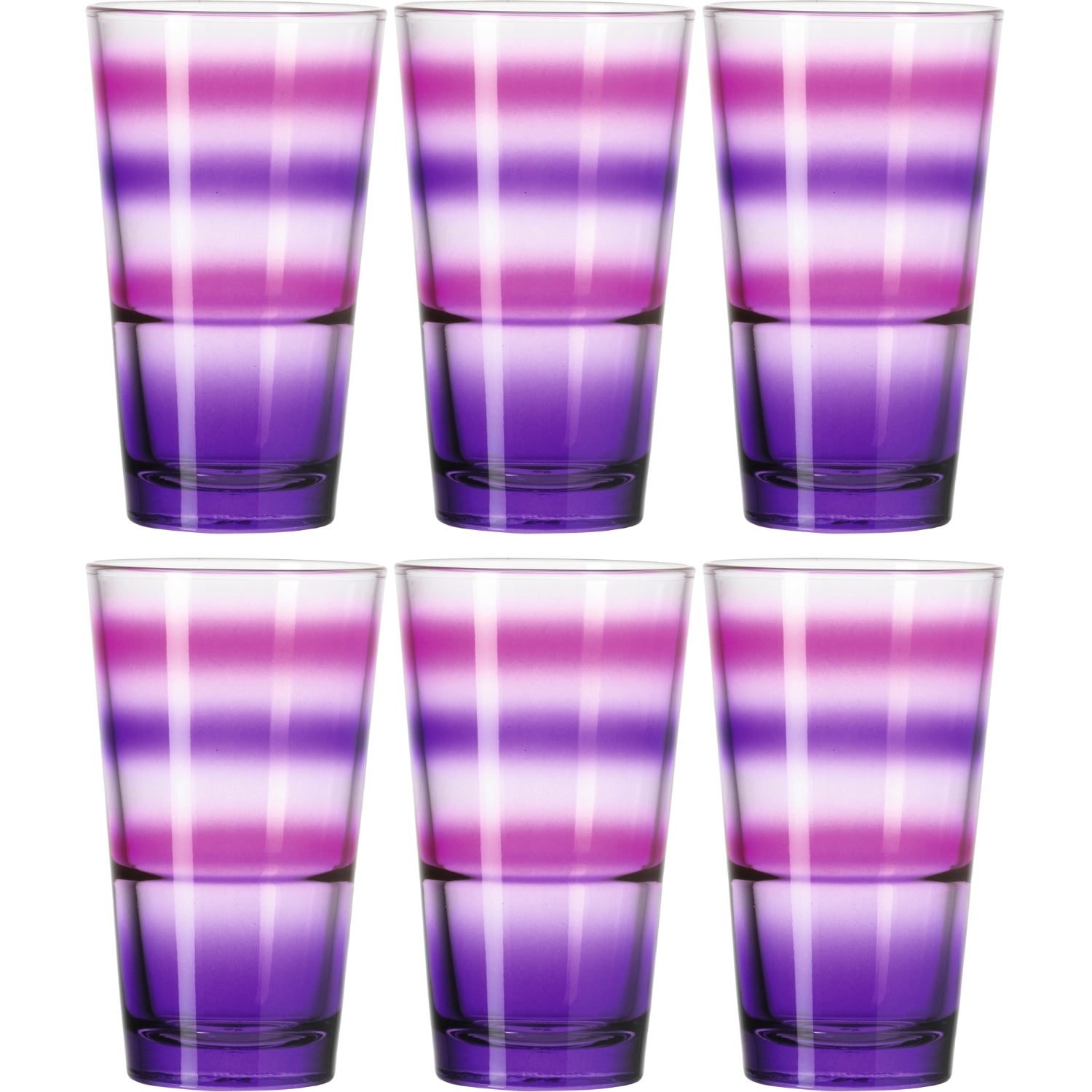 Trinkglas EVENT 330 ml lila gestreift 6er-Set