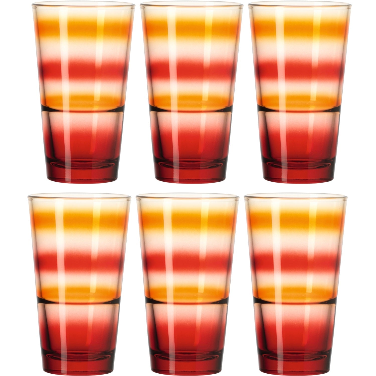 Trinkglas EVENT 330 ml rot gestreift 6er-Set – LEONARDO