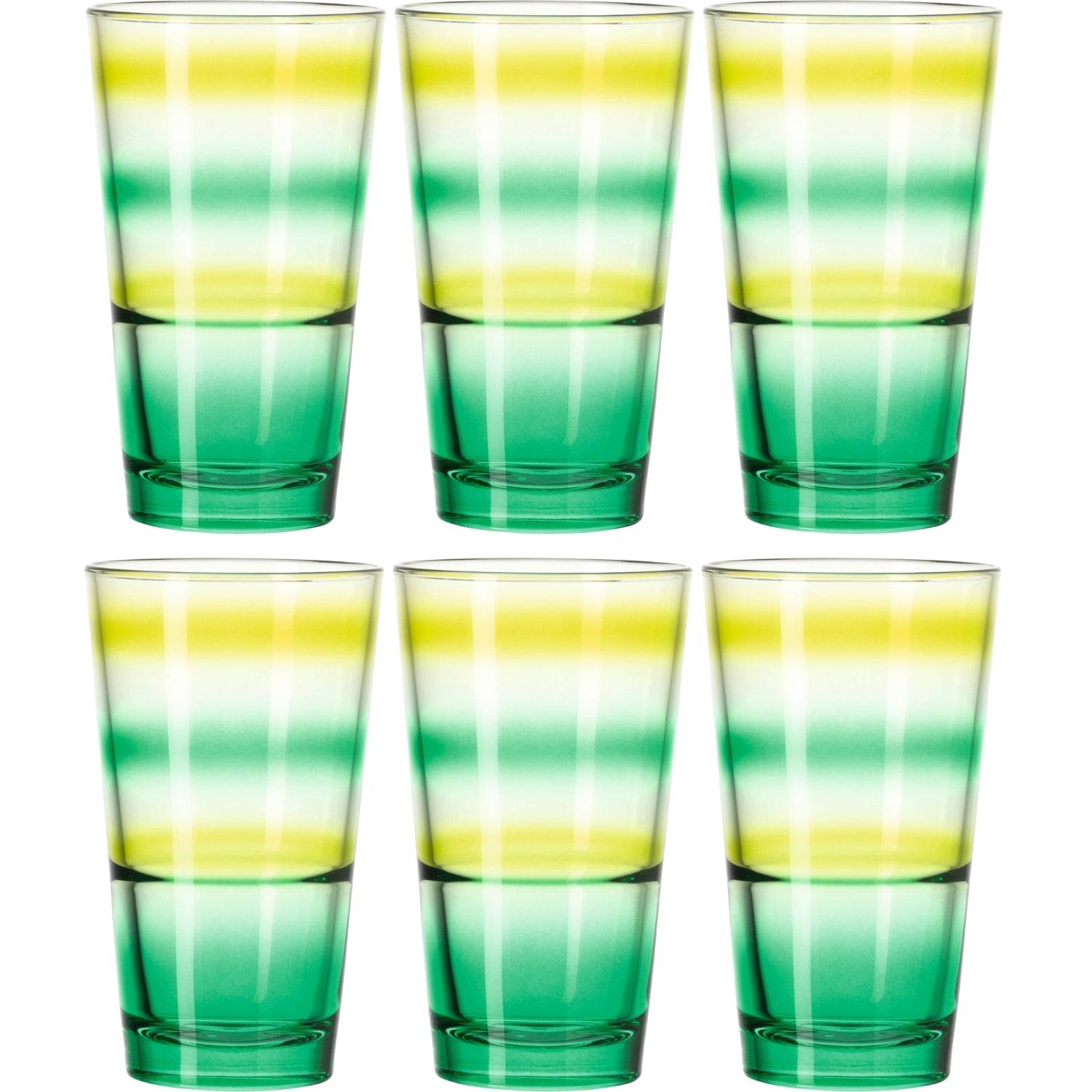 Trinkglas EVENT 330 ml grün gestreift 6er-Set