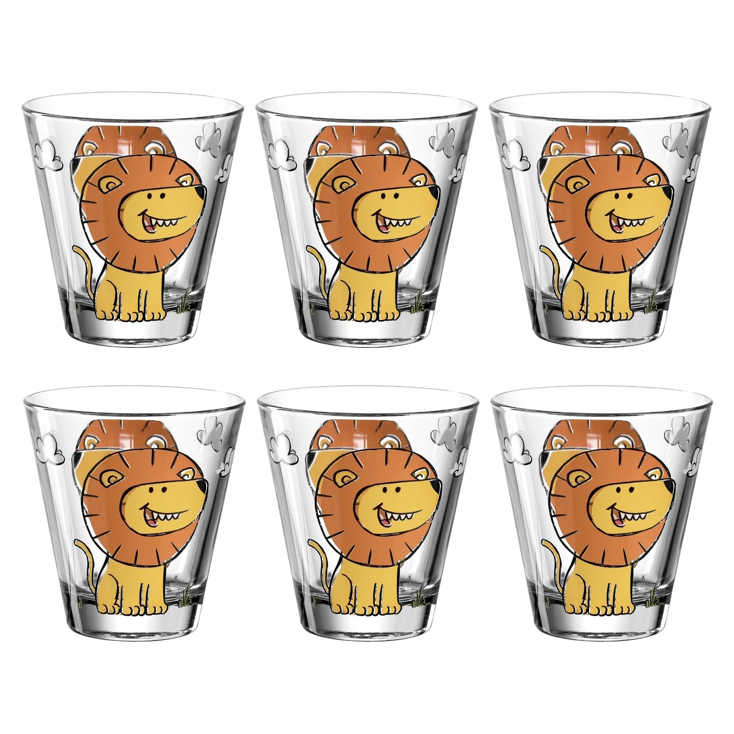 Trinkglas BAMBINI 215 ml Löwe 6er-Set – LEONARDO