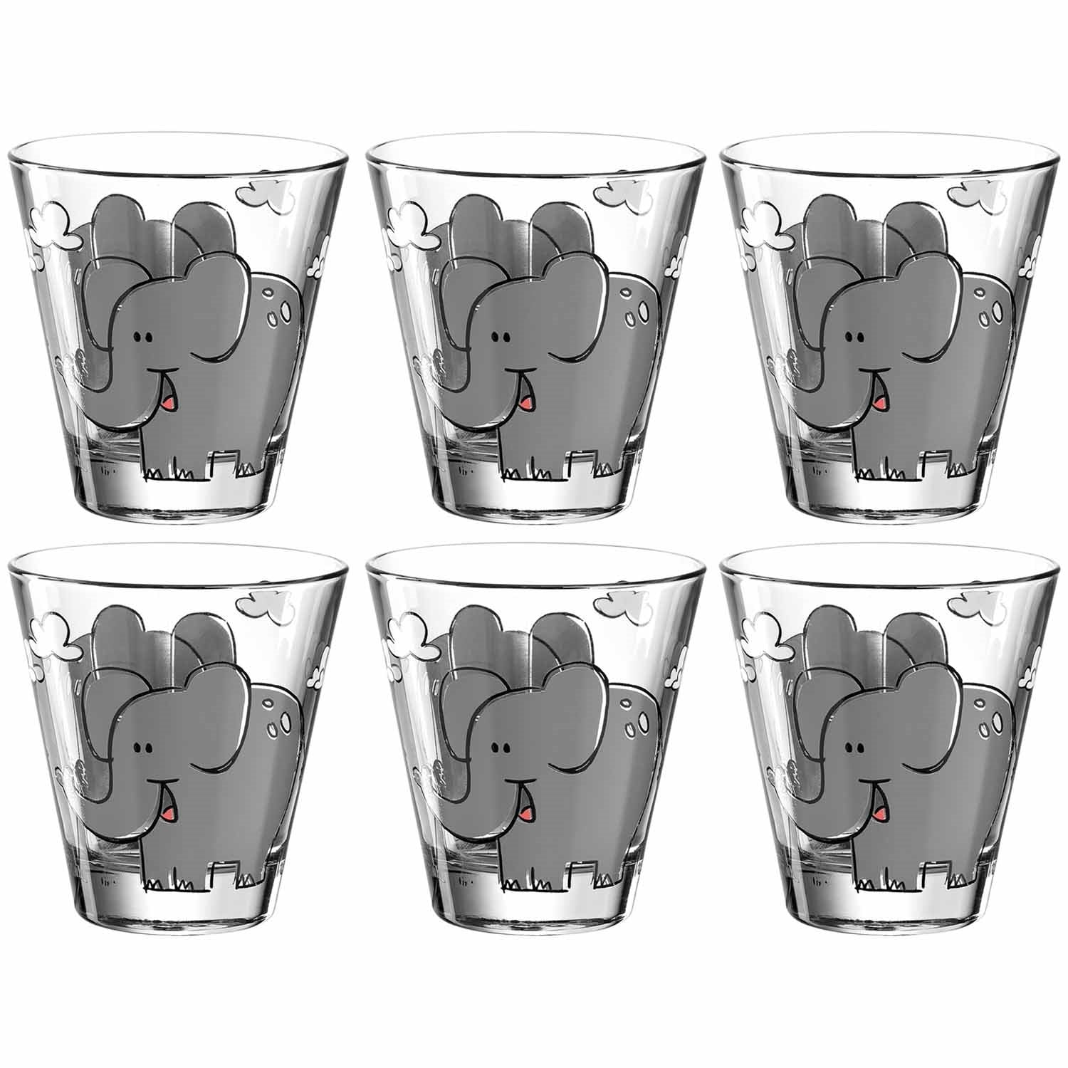 Trinkglas BAMBINI 215 ml Elefant 6er-Set – LEONARDO