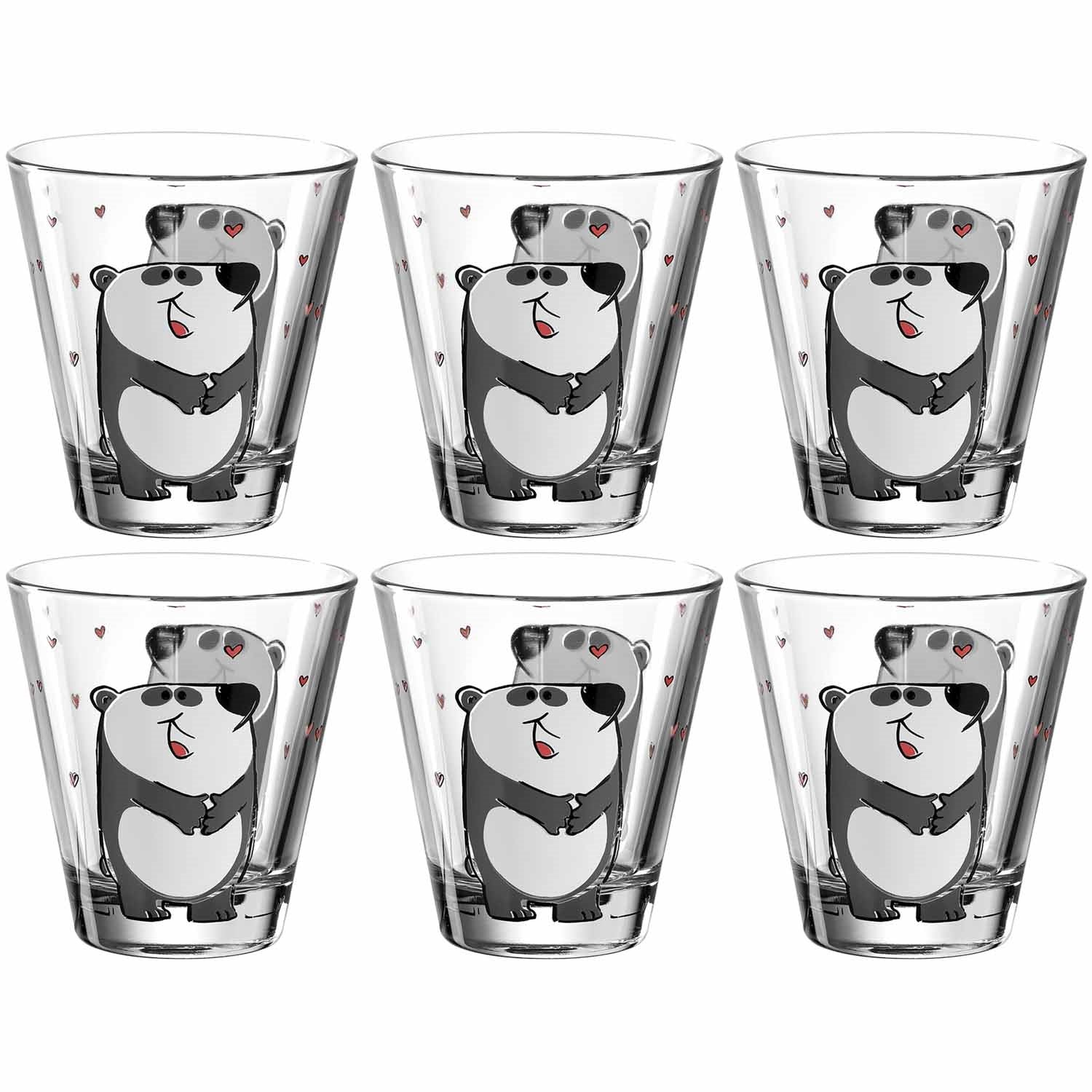 Trinkglas BAMBINI 215 ml Panda 6er-Set – LEONARDO