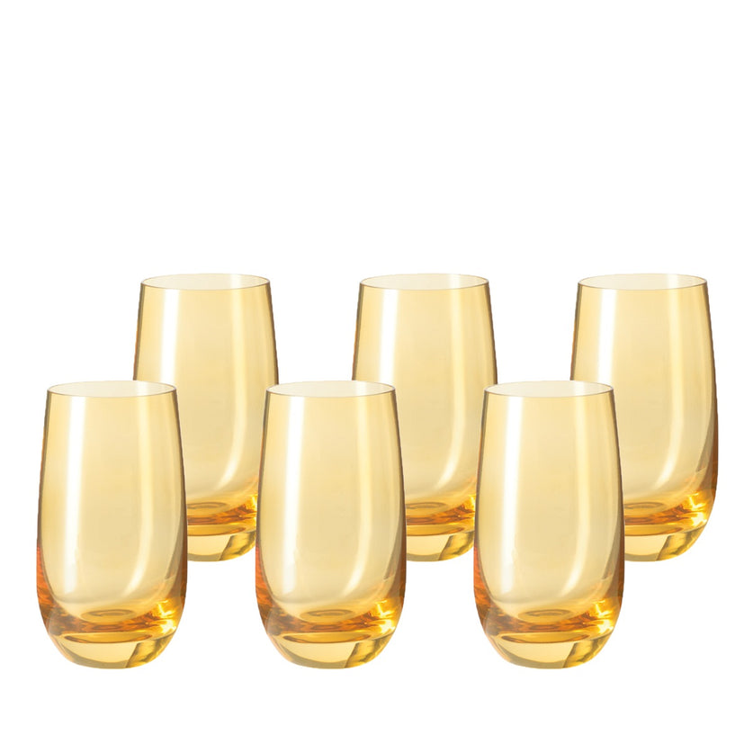 Trinkglas SORA 6er-Set 390 ml amber