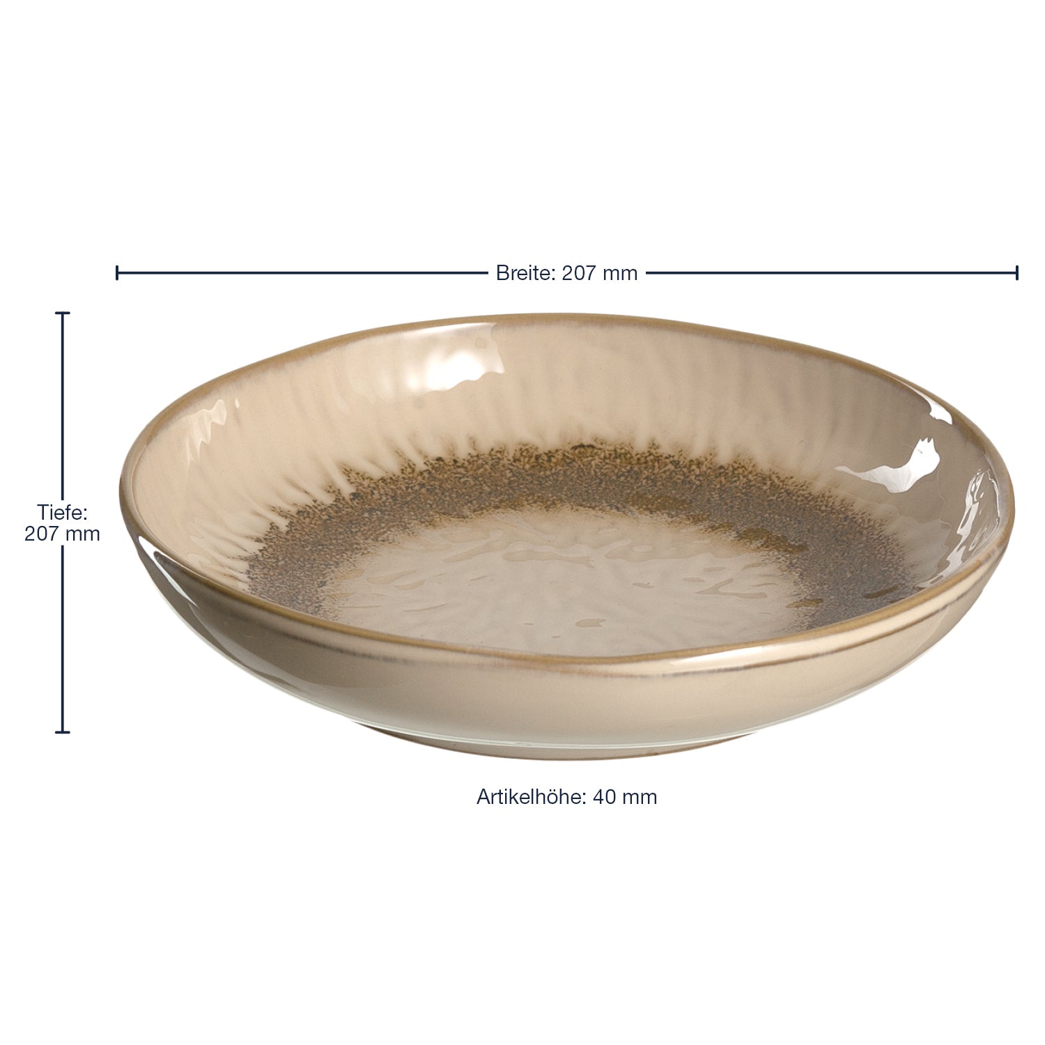 Keramikteller MATERA 21 cm beige tief