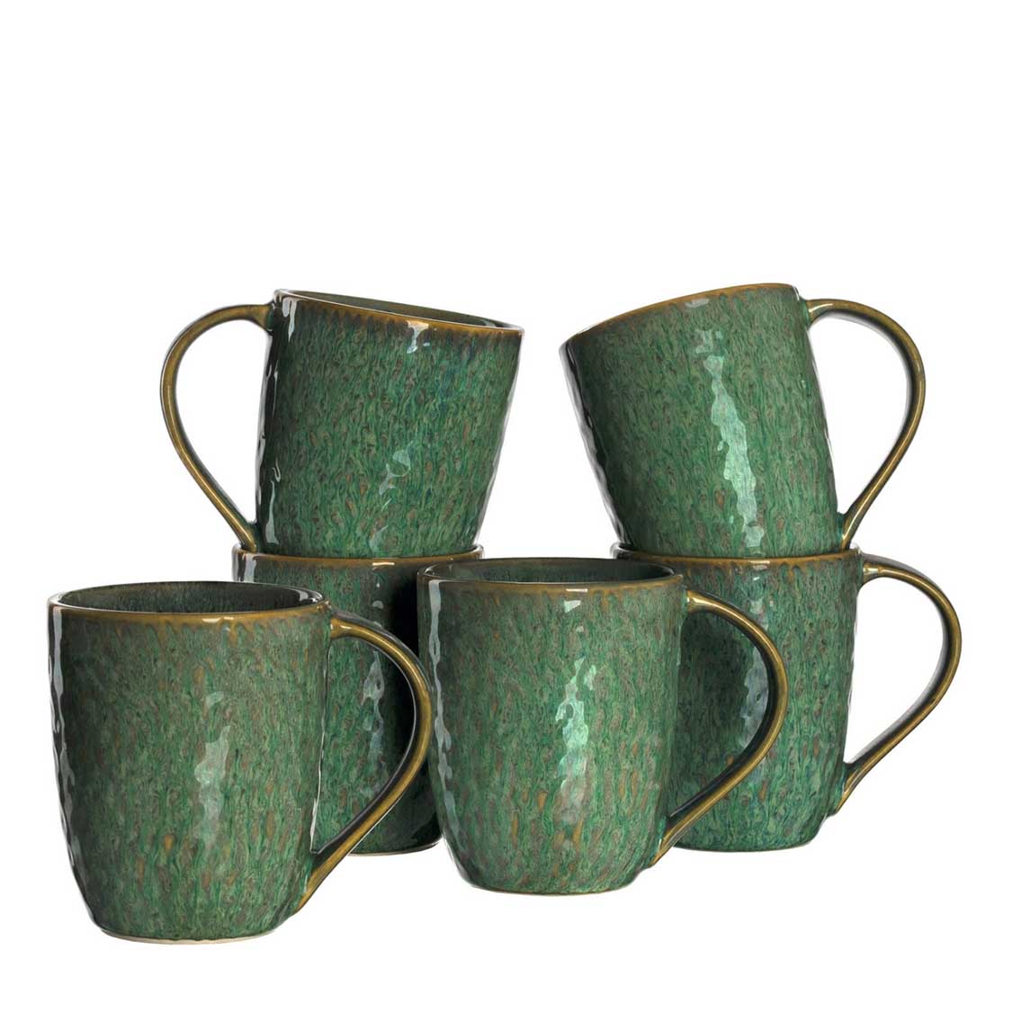 Keramiktasse MATERA 430 ml grün 6er-Set – LEONARDO