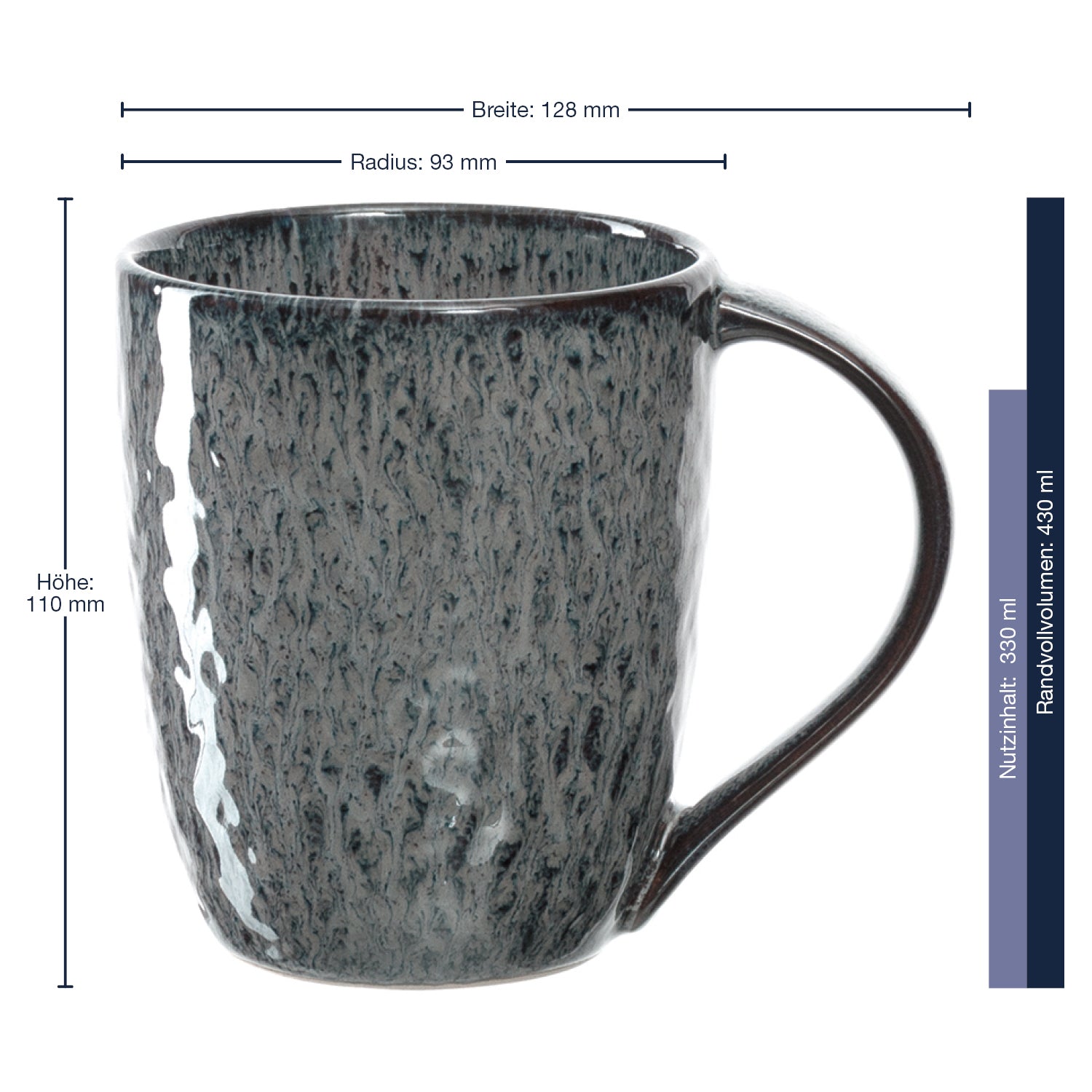 Keramiktasse MATERA 430 ml anthrazit