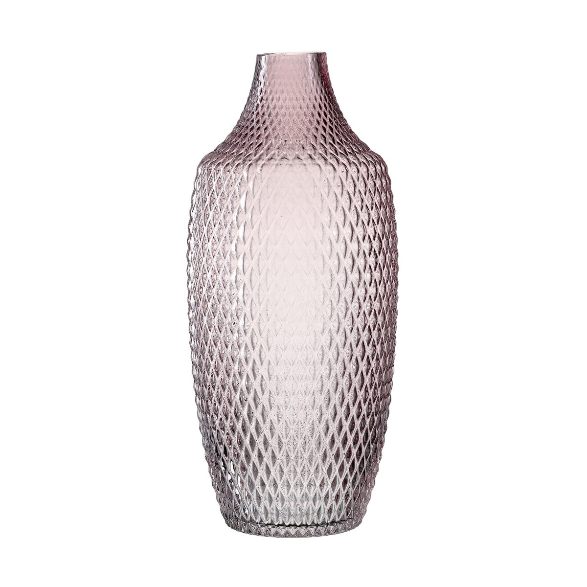 Vase POESIA 40 cm viola mit strukturierter Oberflaeche vor weissem Hintergrund