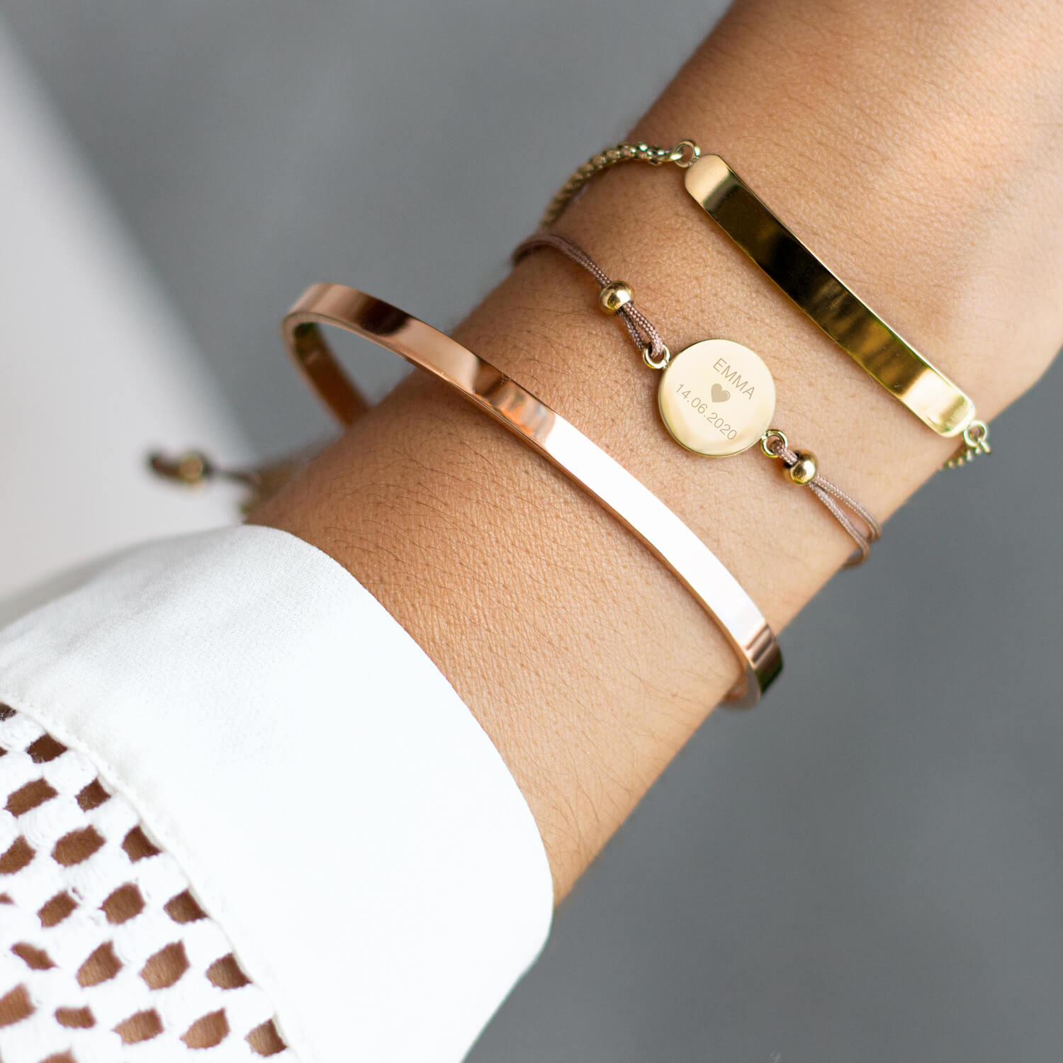 Armband MILA gold mit persönlicher Gravur