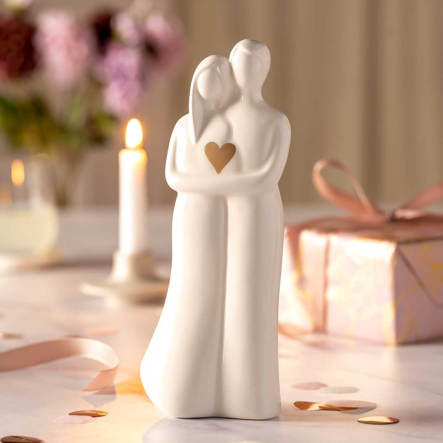 Figur Pärchen EMOZIONE 23 cm weiß