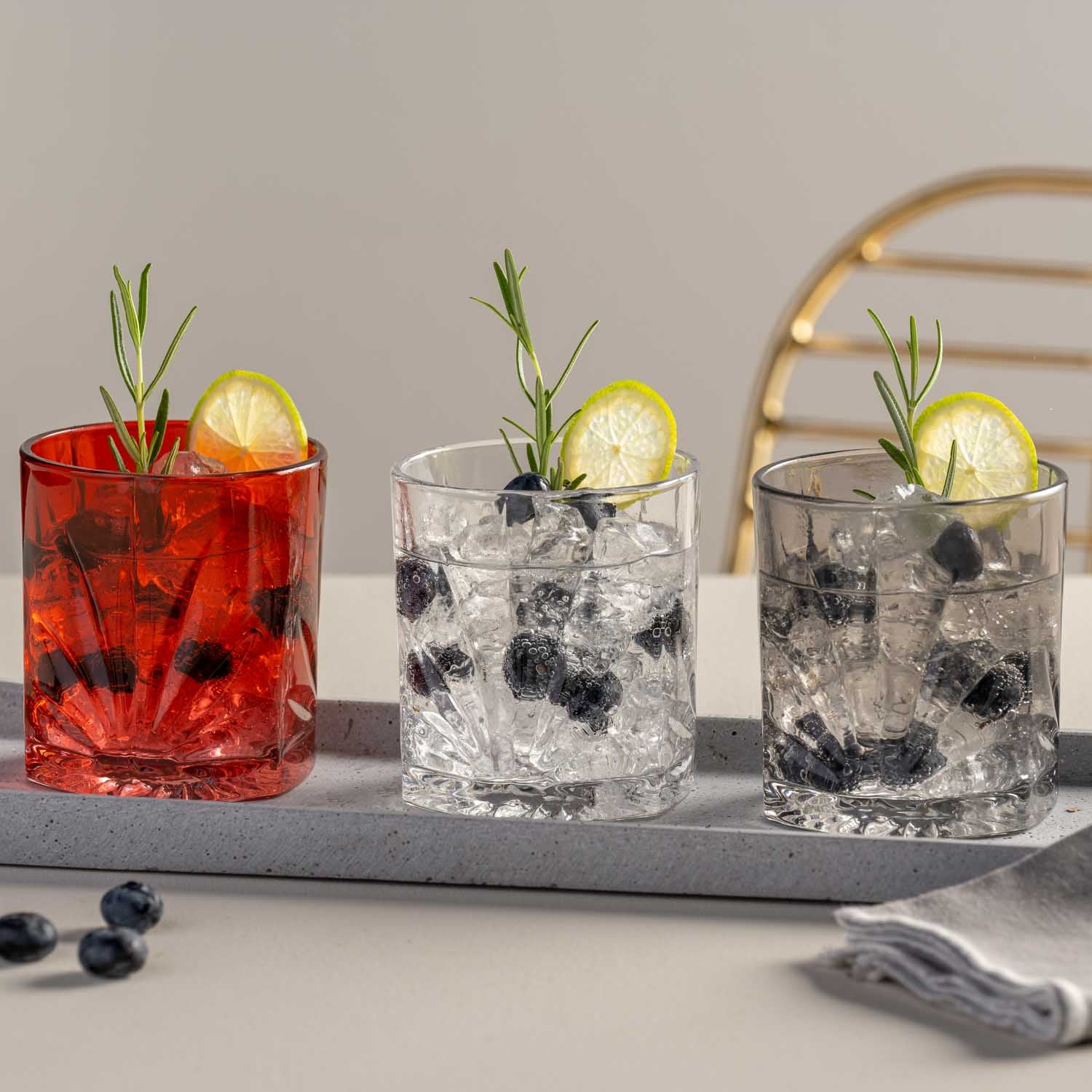 Trinkglas CAPRI 220 ml grau 4er-Set