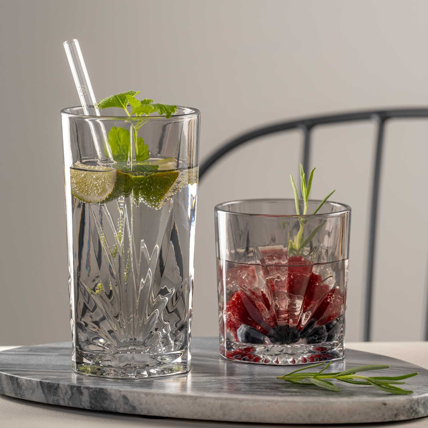 Trinkglas CAPRI 330 ml grau 4er-Set