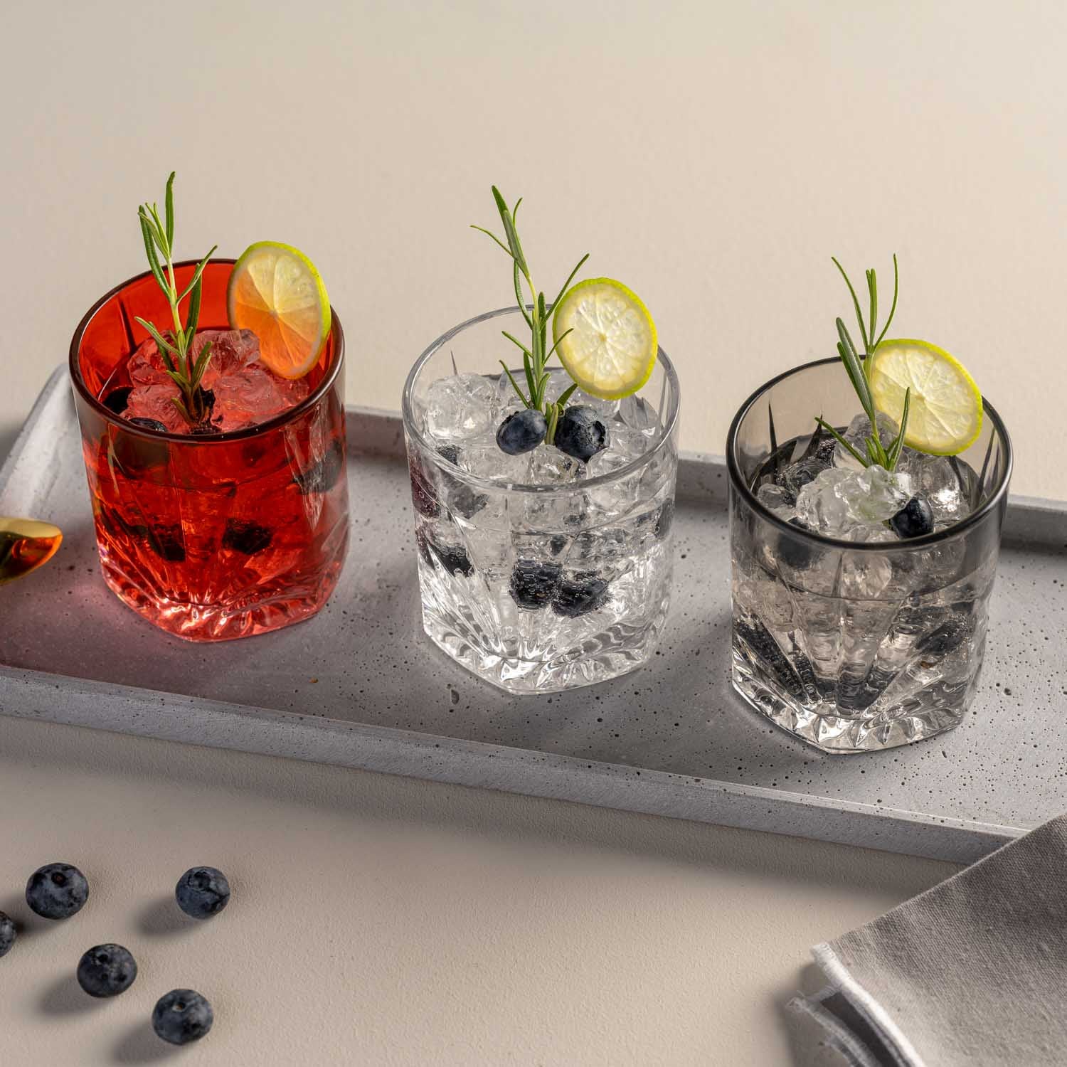 Trinkglas CAPRI 330 ml grau 4er-Set