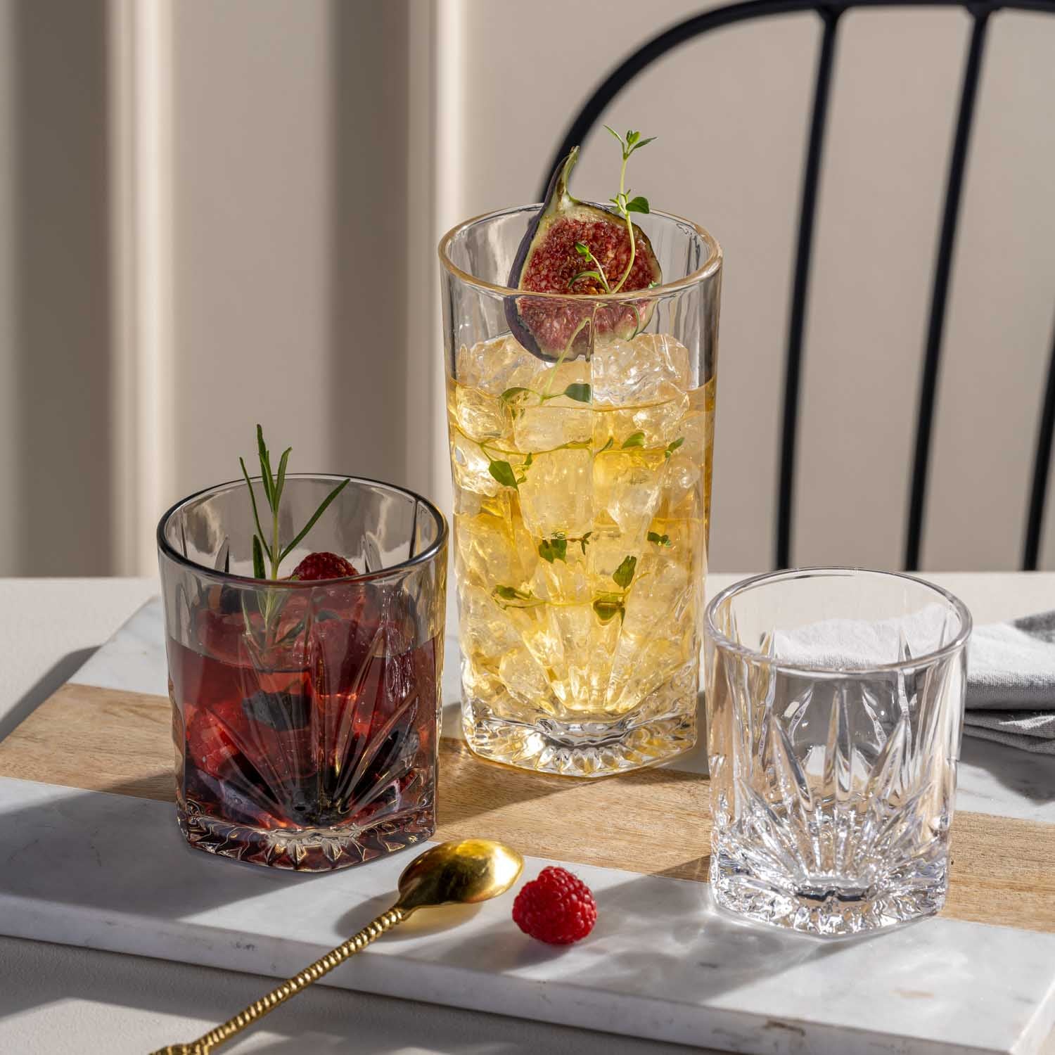 Trinkglas CAPRI 330 ml grau 4er-Set