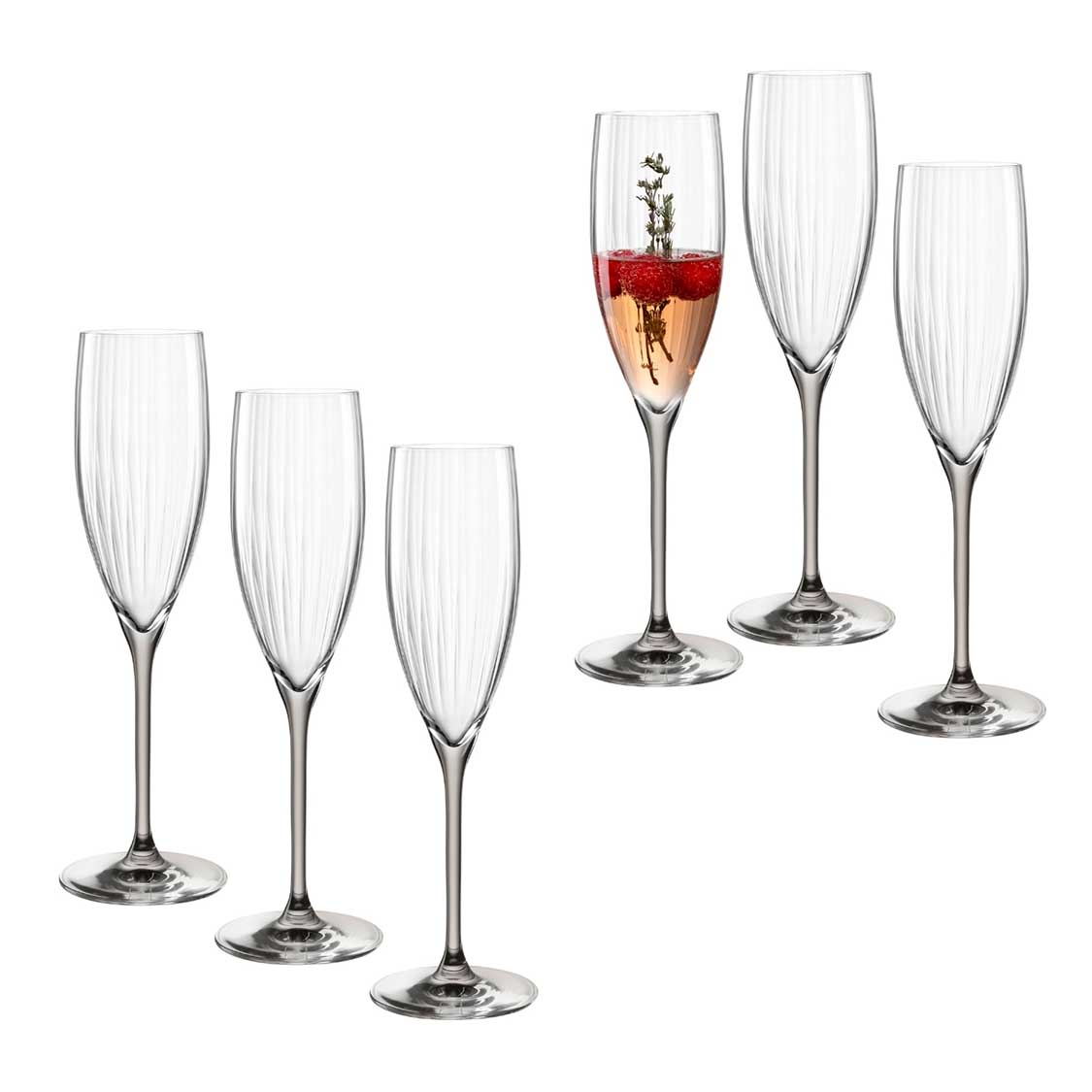 Sektglas POESIA 250 ml grau 6er-Set – LEONARDO
