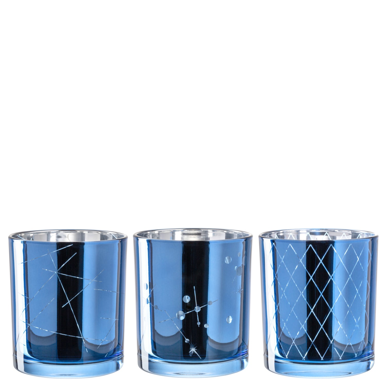 Set/3 Tischlichter 9 blau sort