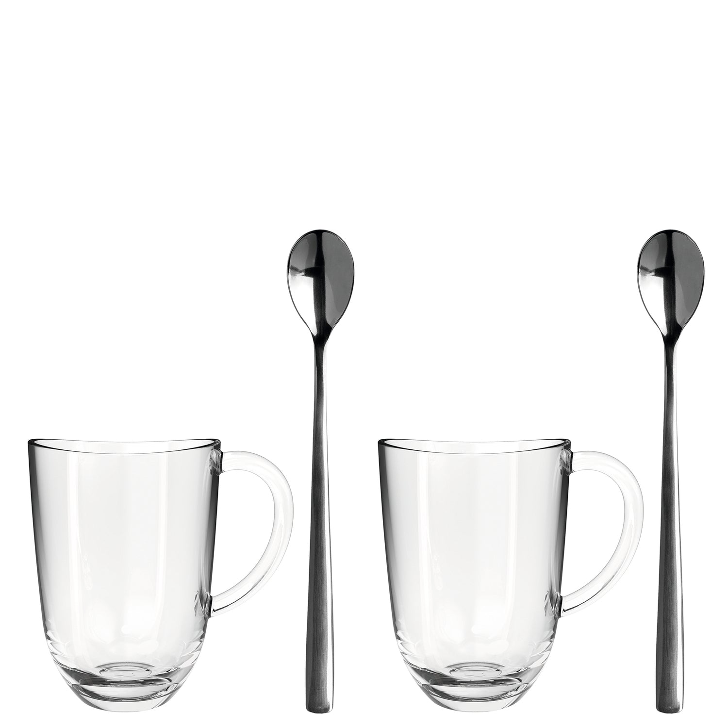 2 Latte Macchiato Tassen NAPOLI 380 ml + 2 Löffel