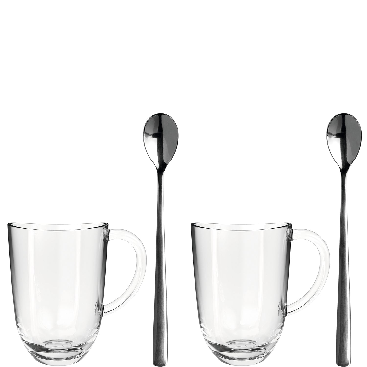 2 Latte Macchiato Tassen NAPOLI 380 ml + 2 Löffel