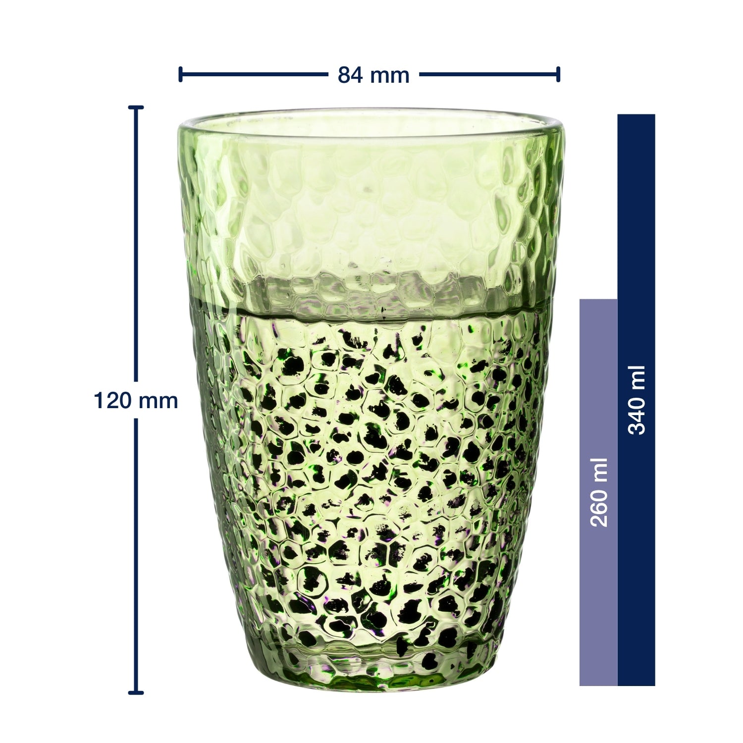 Trinkglas MATERA 340 ml grün 4er-Set
