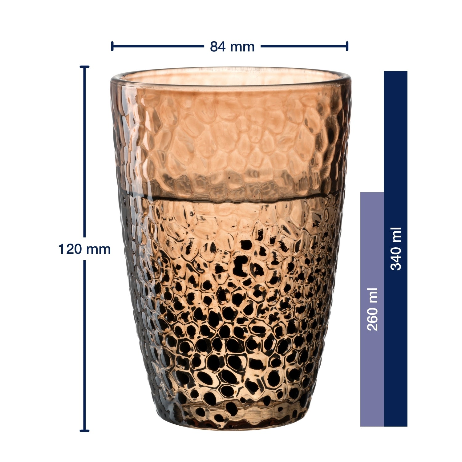 Trinkglas MATERA 340ml beige 4er-Set