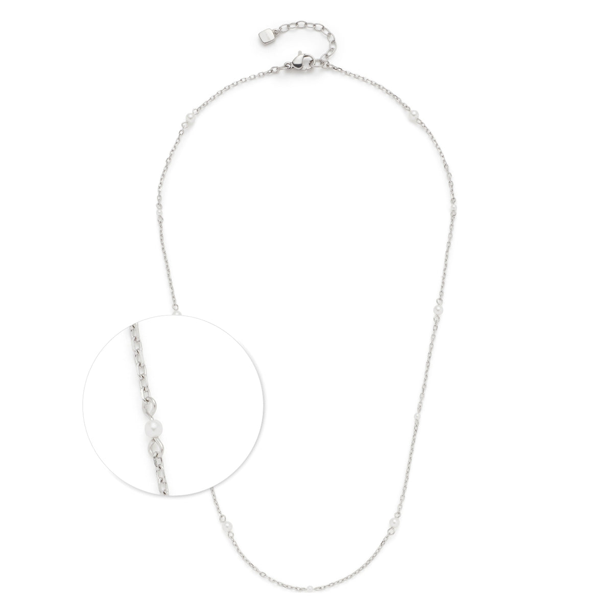 Halskette NAVINA 42 cm CIAO, silberfarbene Kette mit Details-Ausschnitt