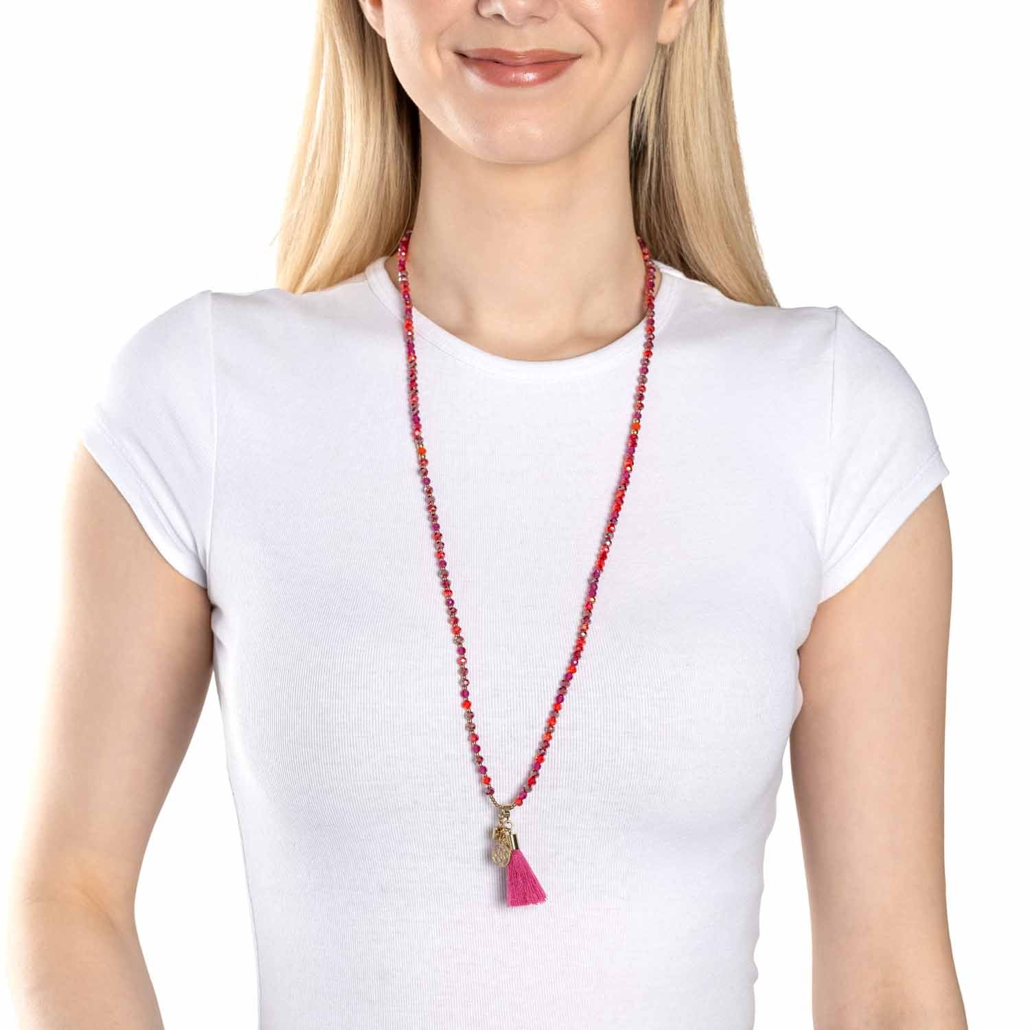 Halskette DONNA 80 cm pink Sommer
