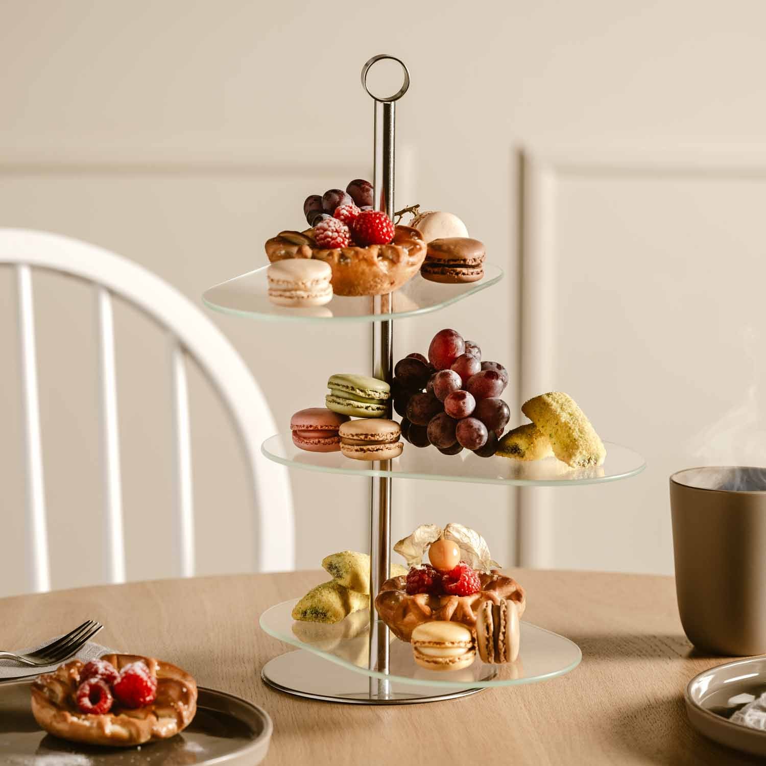 Etagere CENA silber asymetrisch 3-teilig