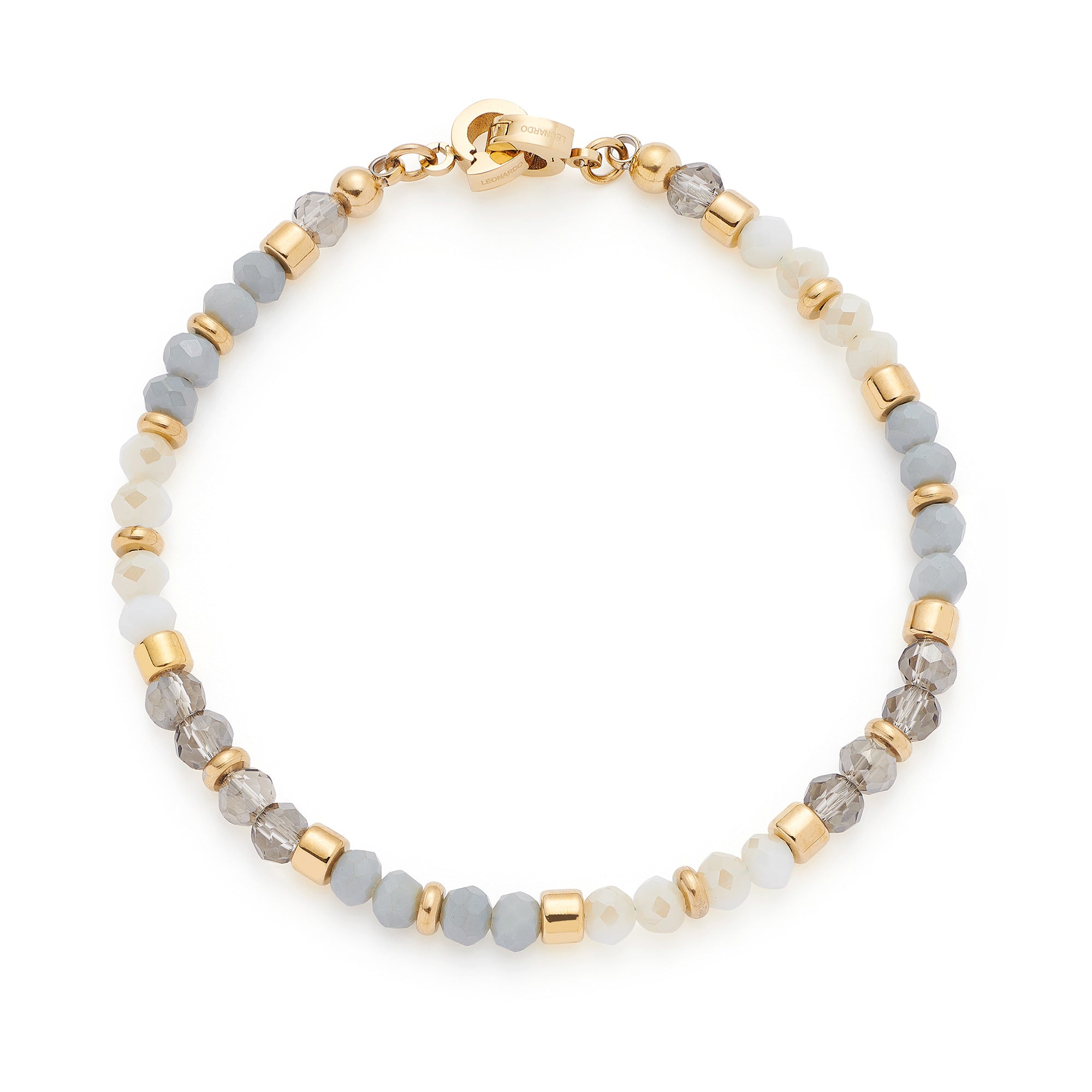 Bracelet Doré Leonardo Jewels Dorina - Clip & Mix, Chaîne Brillante, Verre Et Acier Inoxydable - Neuf Avec étiquettes