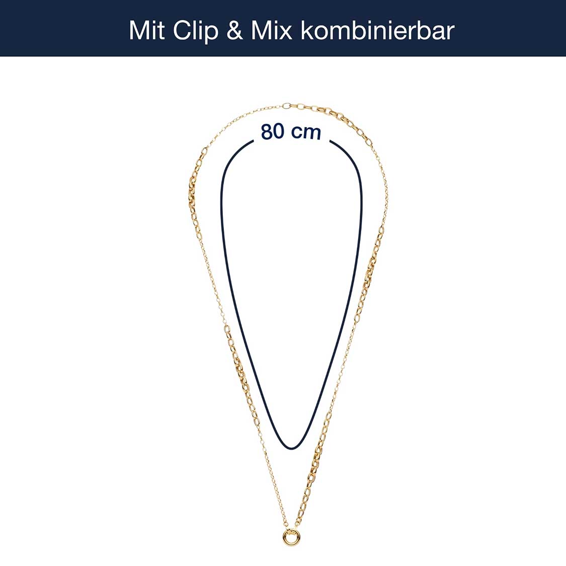 Halskette SUZANNE Clip & Mix gold 80 cm