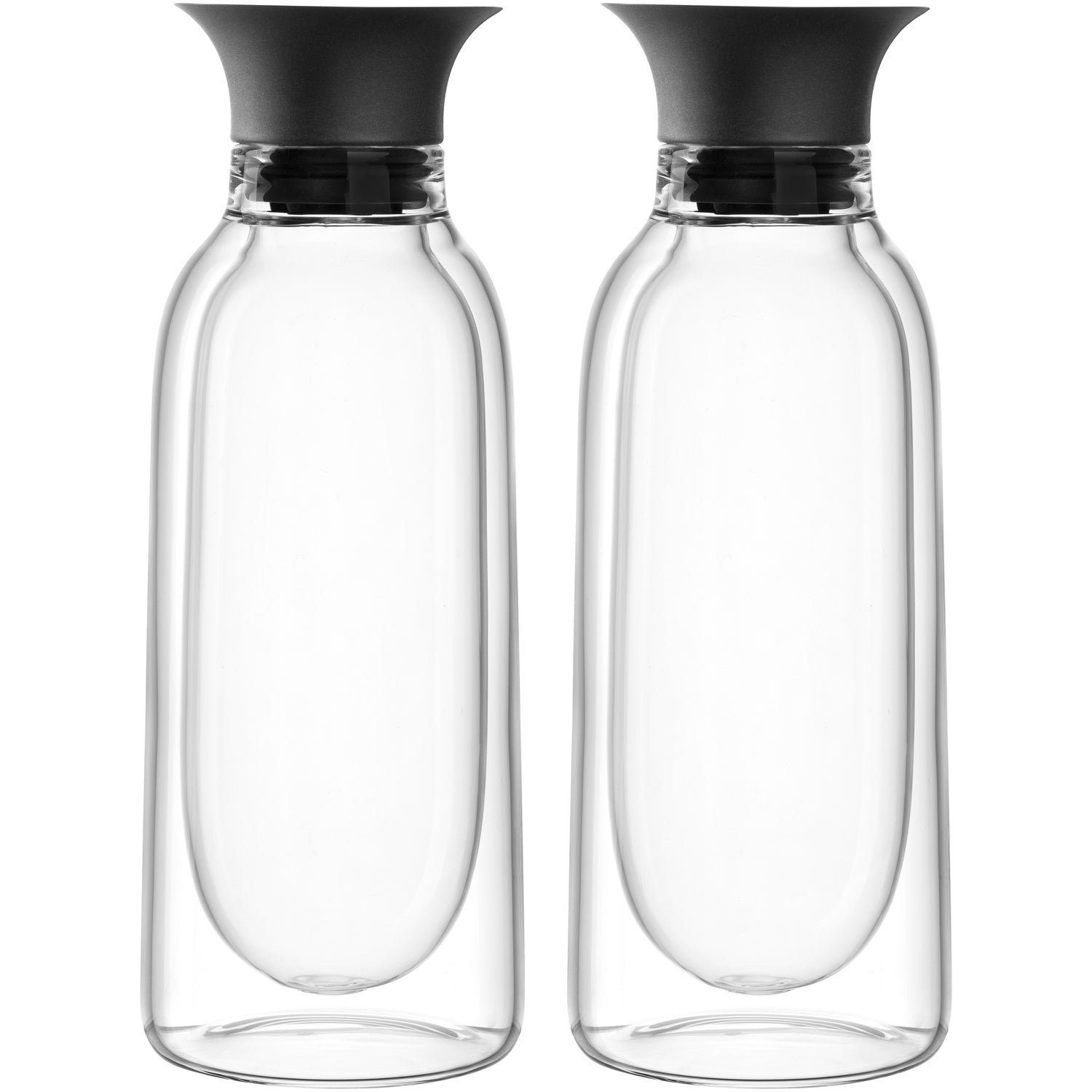 Ladelle Essig & Öl Set 2-tlg - Weiß/Steingrau Porzellan Flaschen 320ml