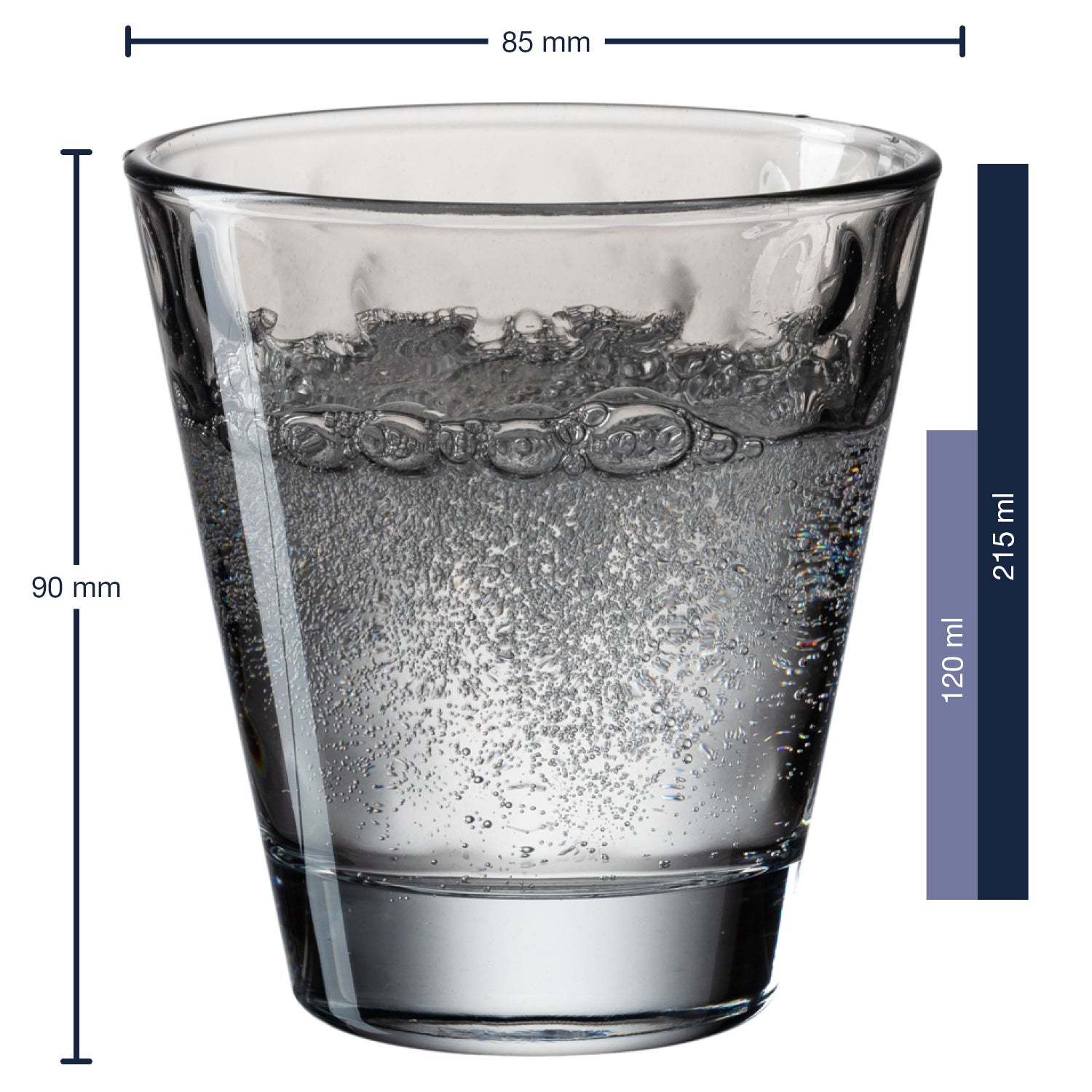 Trinkglas OPTIC 6er-Set 215 ml grau