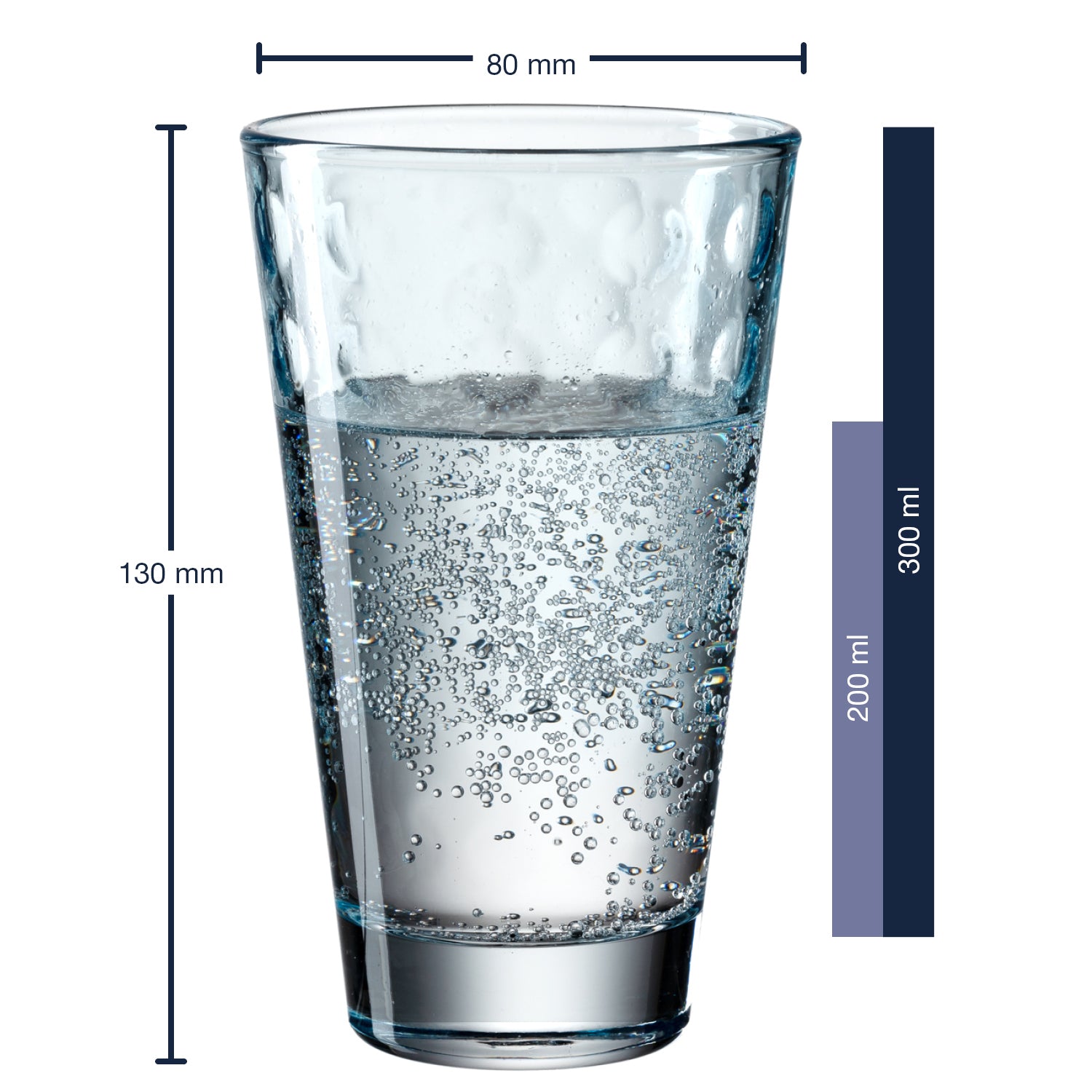 Trinkglas OPTIC 300 ml hellblau 6er-Set