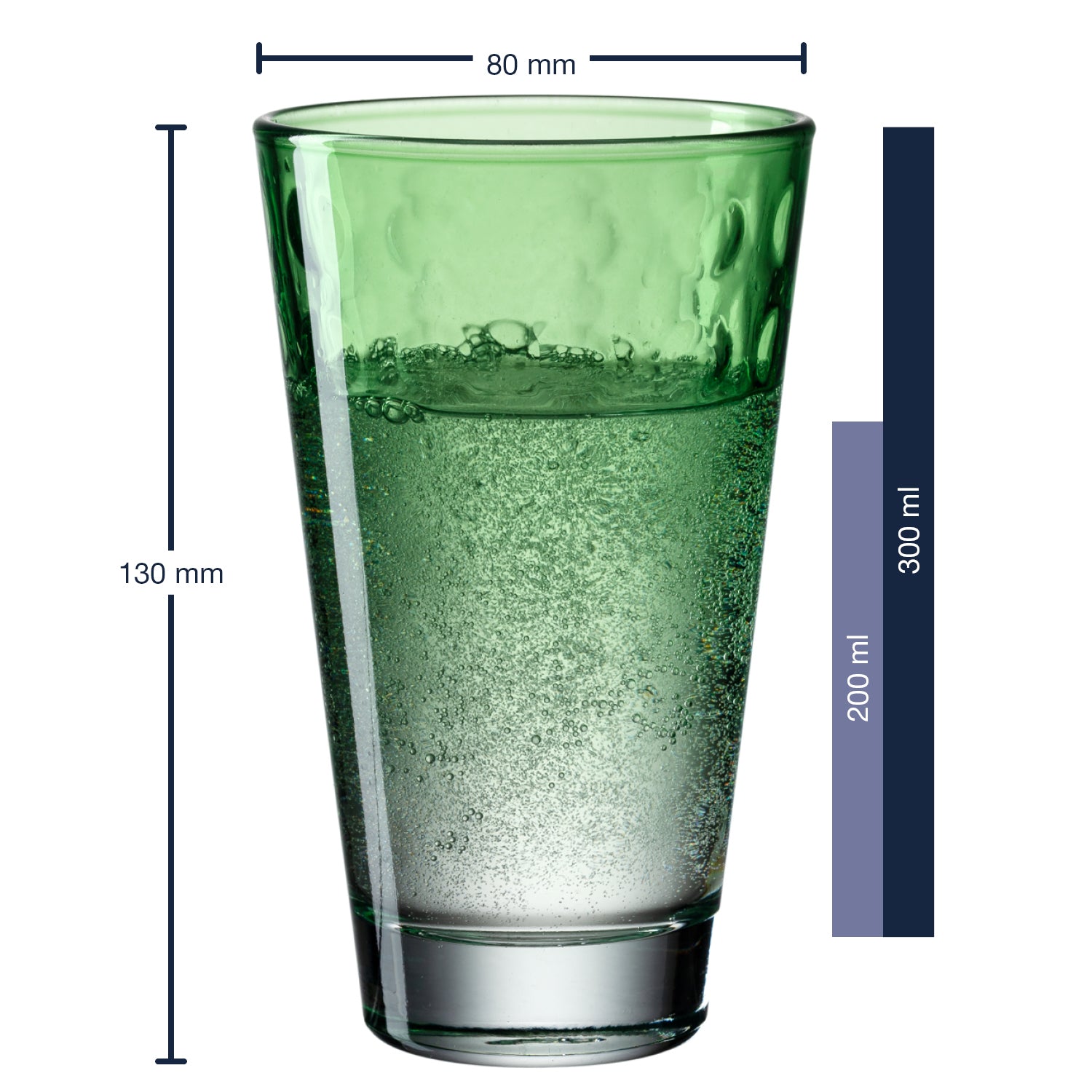 Trinkglas OPTIC 300 ml hellgrün 6er-Set