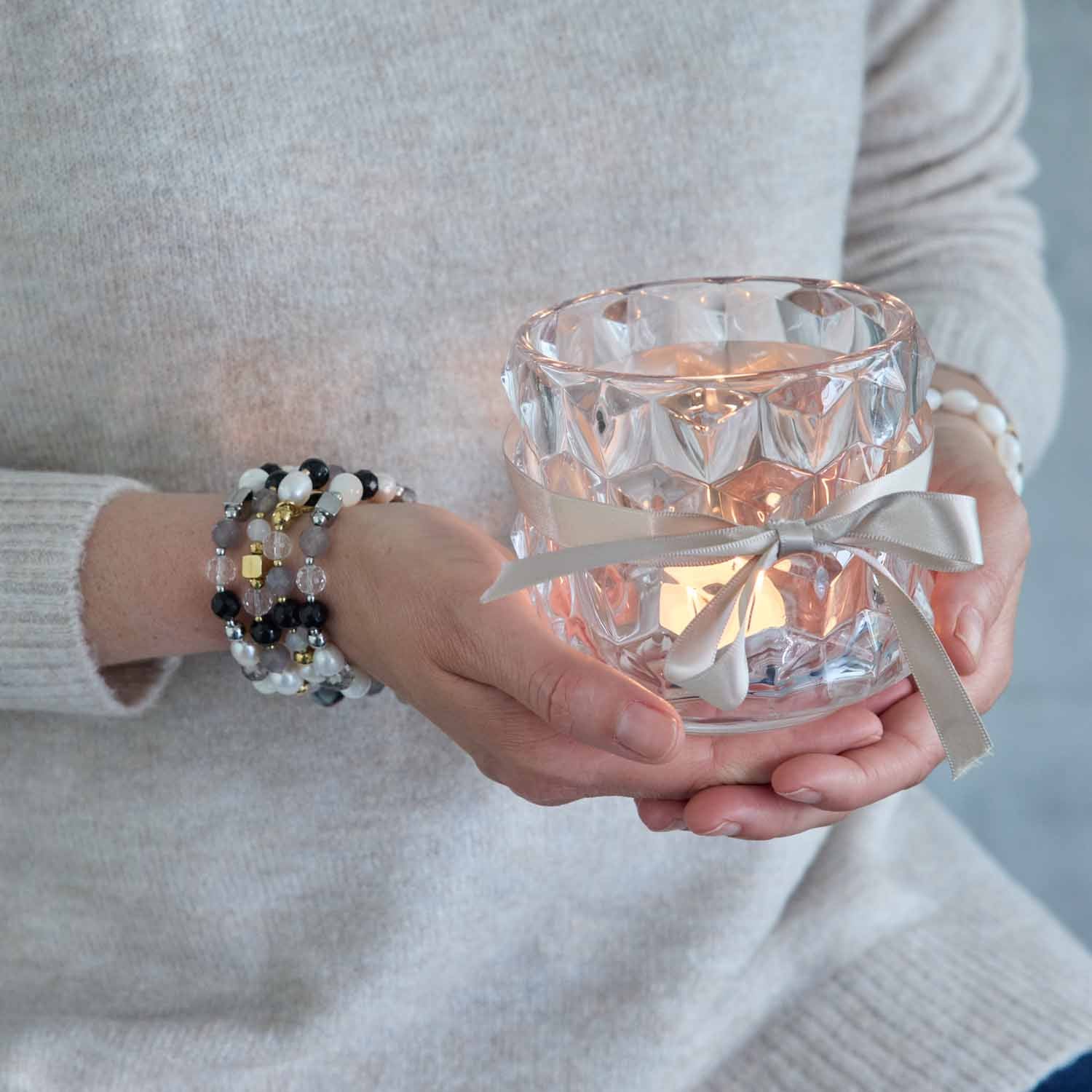 Armband HOPE silber/grau