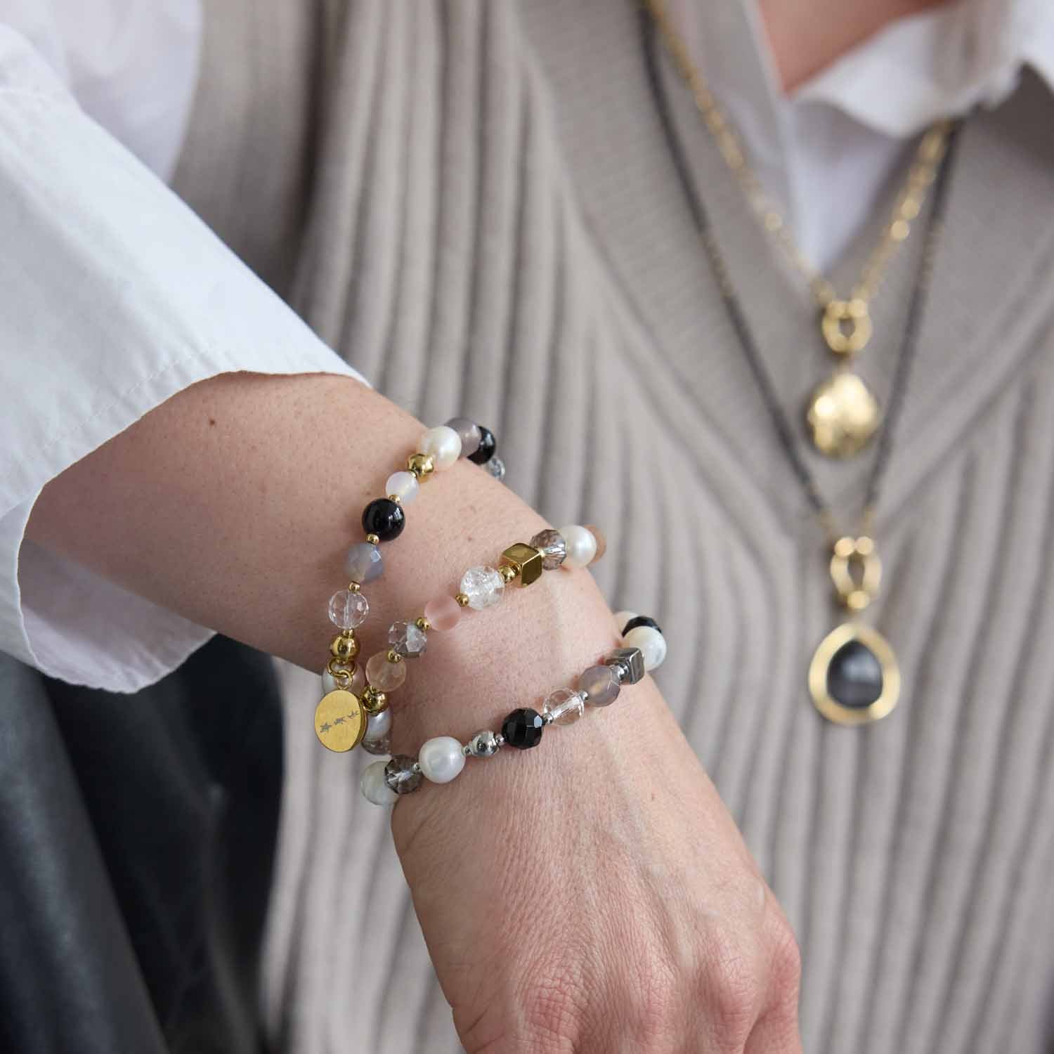 Armband HOPE gold/grau