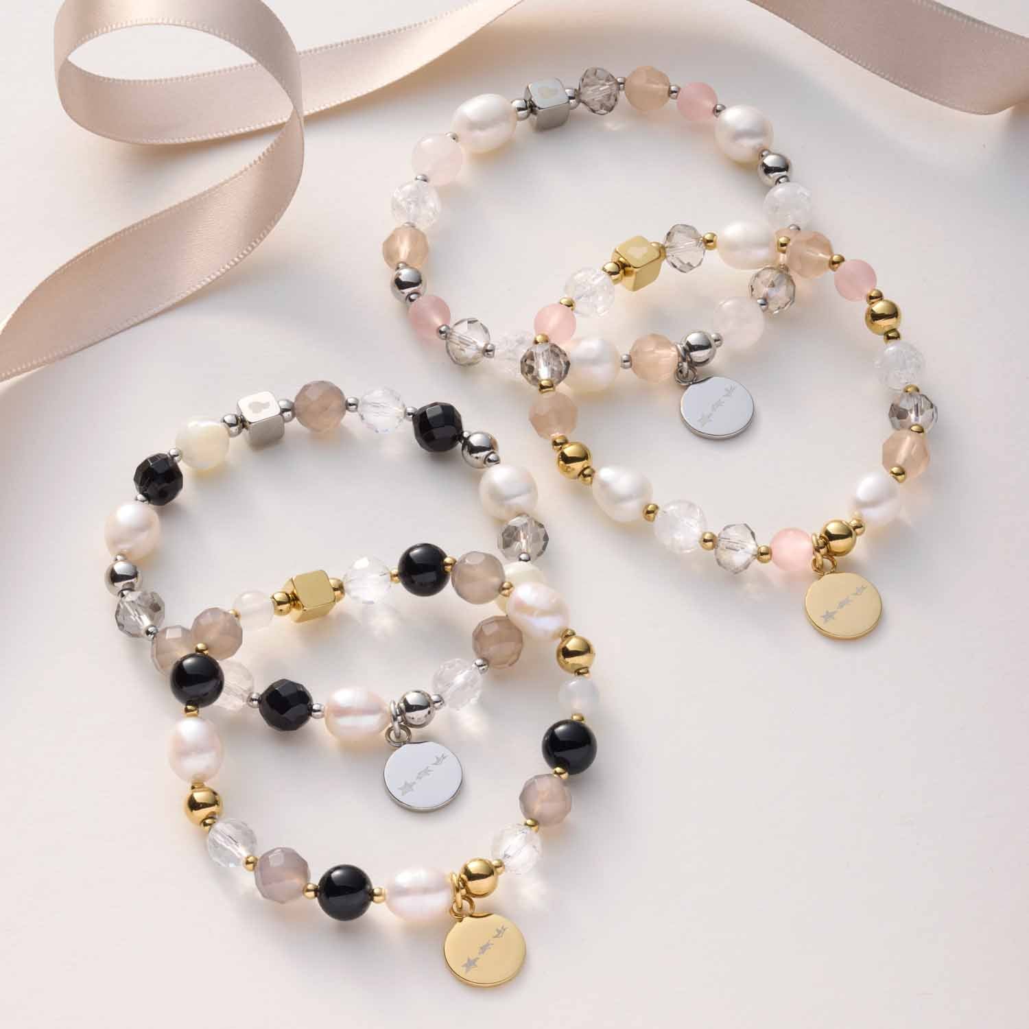 Armband HOPE gold/grau