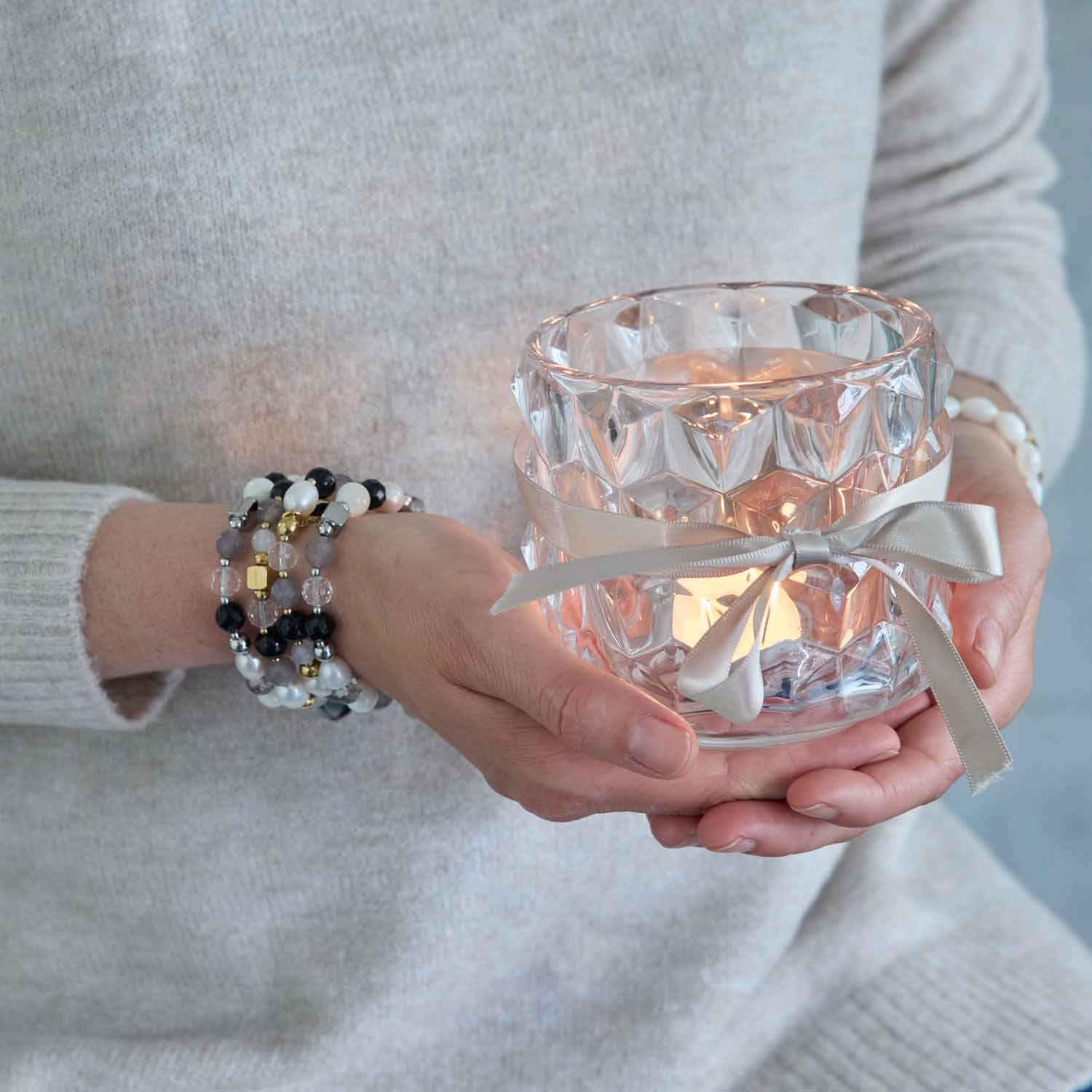 Armband HOPE gold/grau
