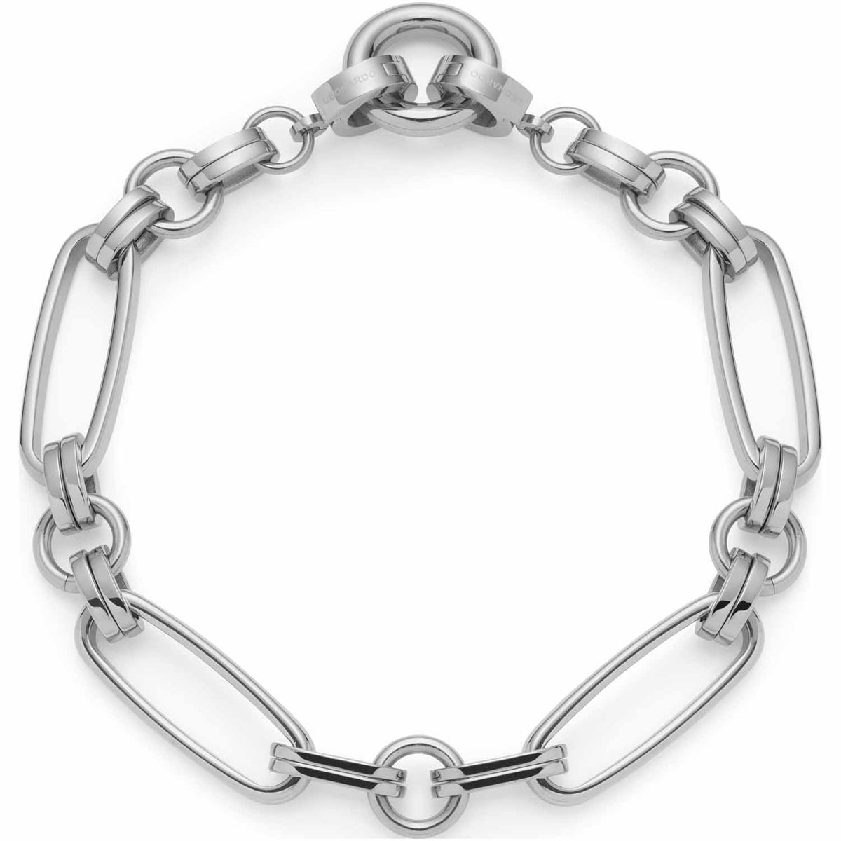 Armband MATHILDE Clip & Mix silber aus Edelstahl mit rechteckigen und runden Gliedern