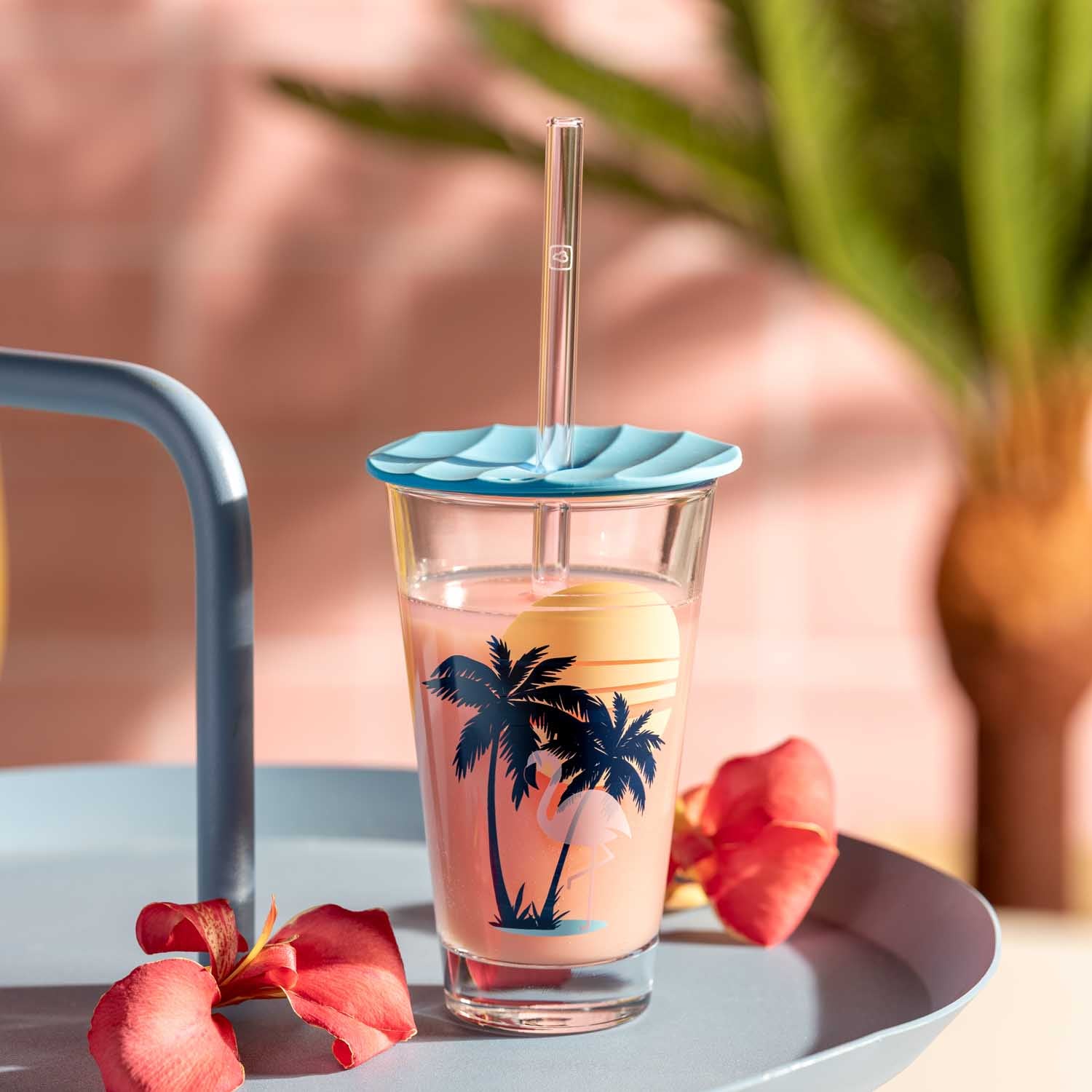 Trinkset AMALFI 3-teilig 300 ml Palmen