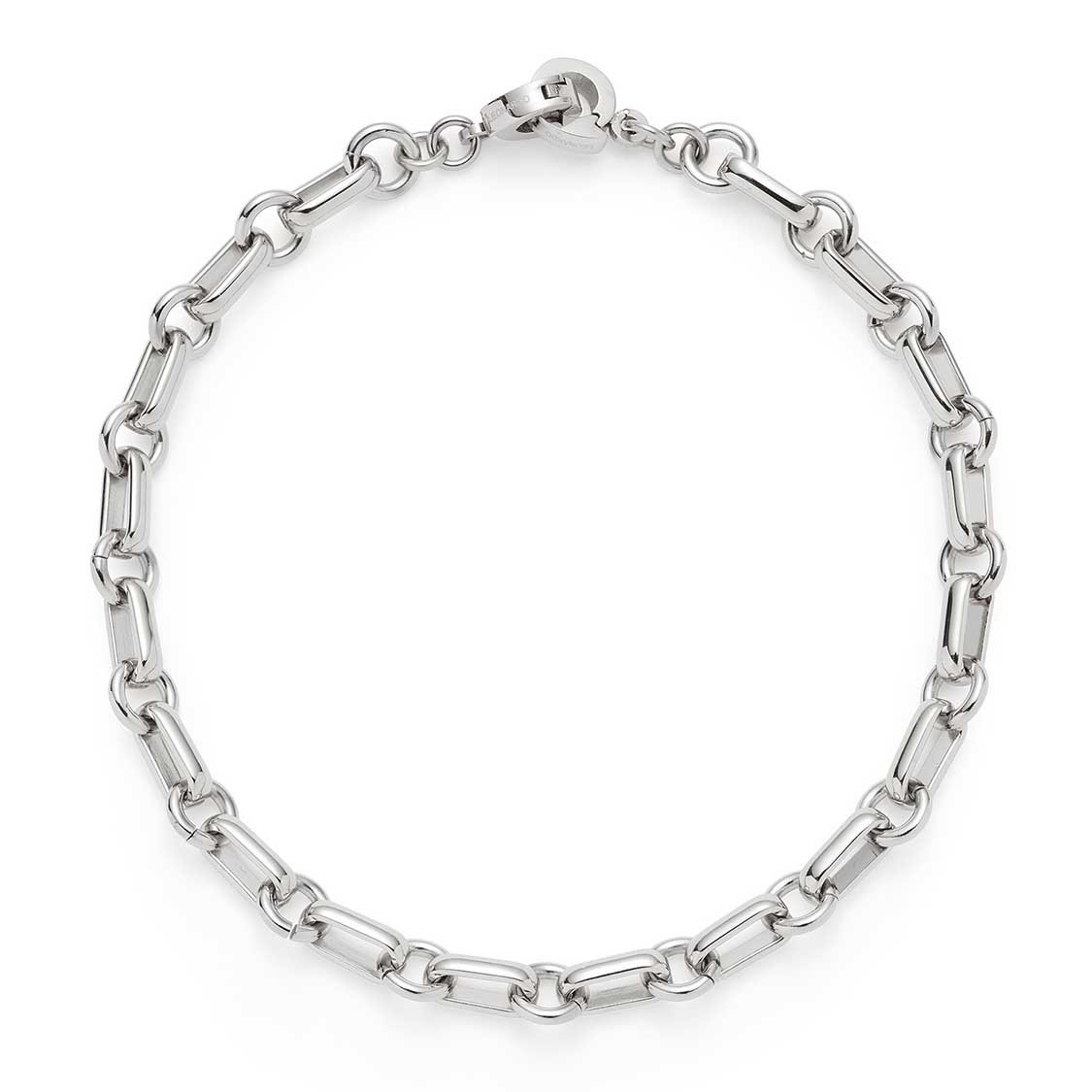 Armband YVETTE Clip & Mix in Silber mit Gliederkette vor weißem Hintergrund