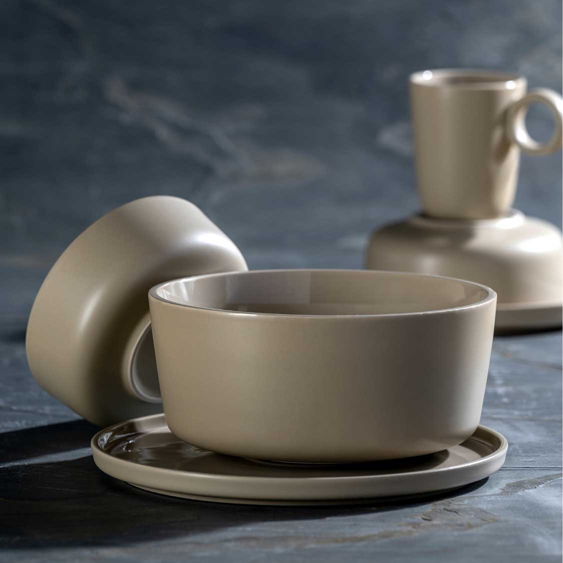 Keramikschale ROMA 23 cm beige