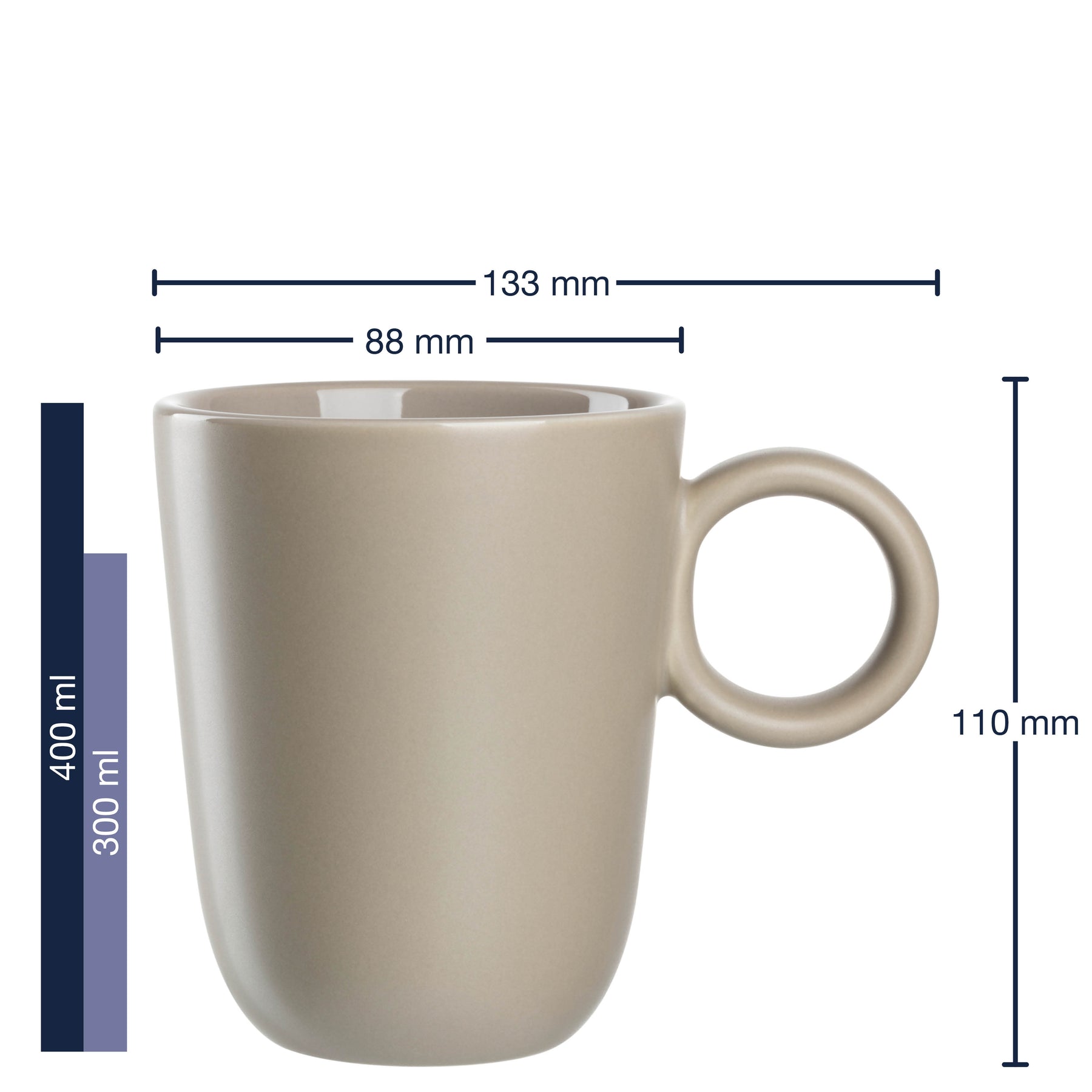 Keramiktasse ROMA 400 ml beige