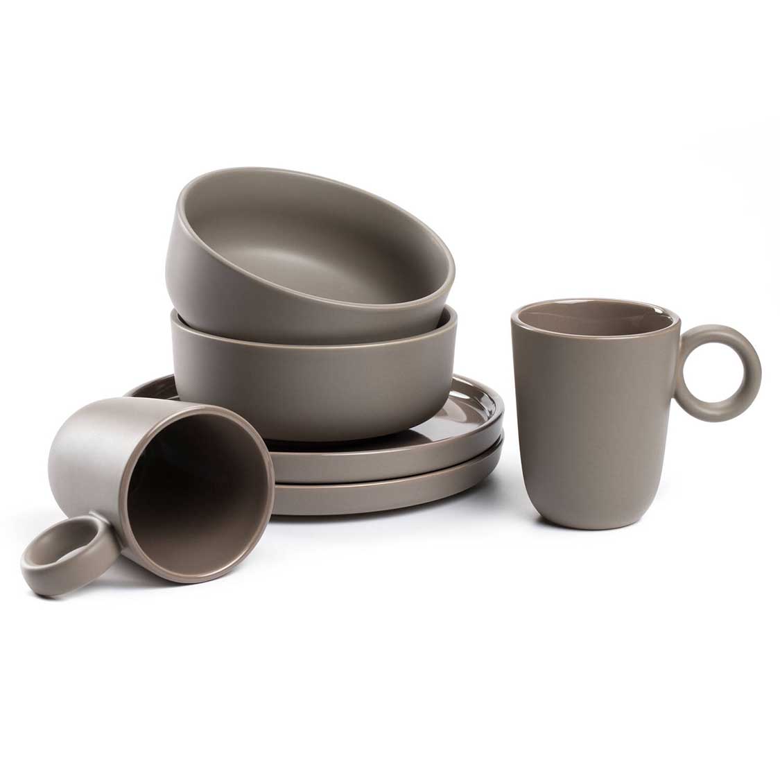 Geschirrset ROMA taupe 6-teilig – LEONARDO