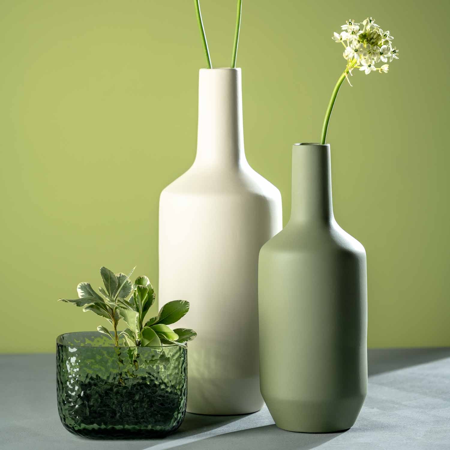Keramikvase MILANO 40 cm grün