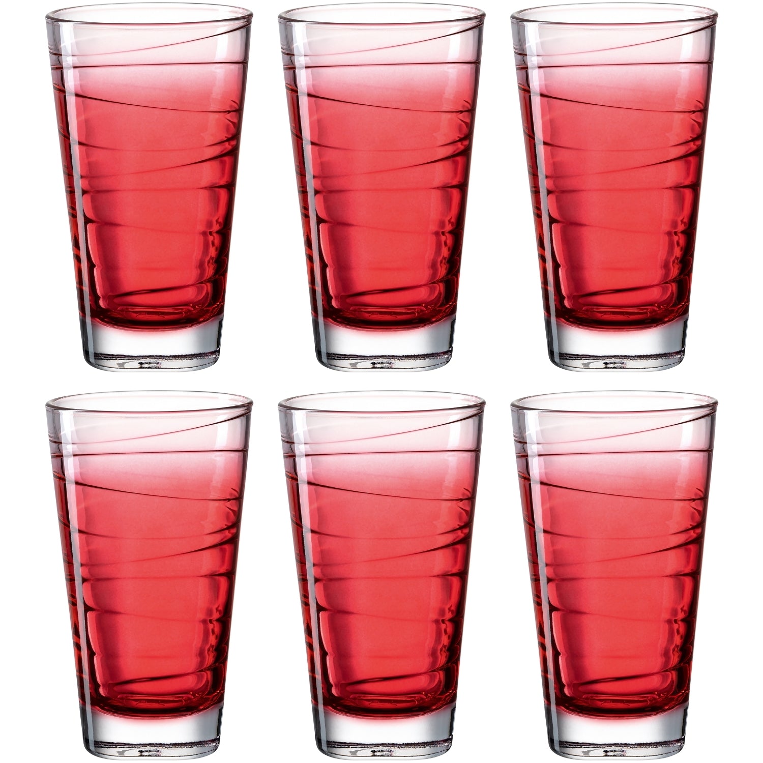 Trinkglas VARIO STRUTTURA 280 ml rot 6er-Set