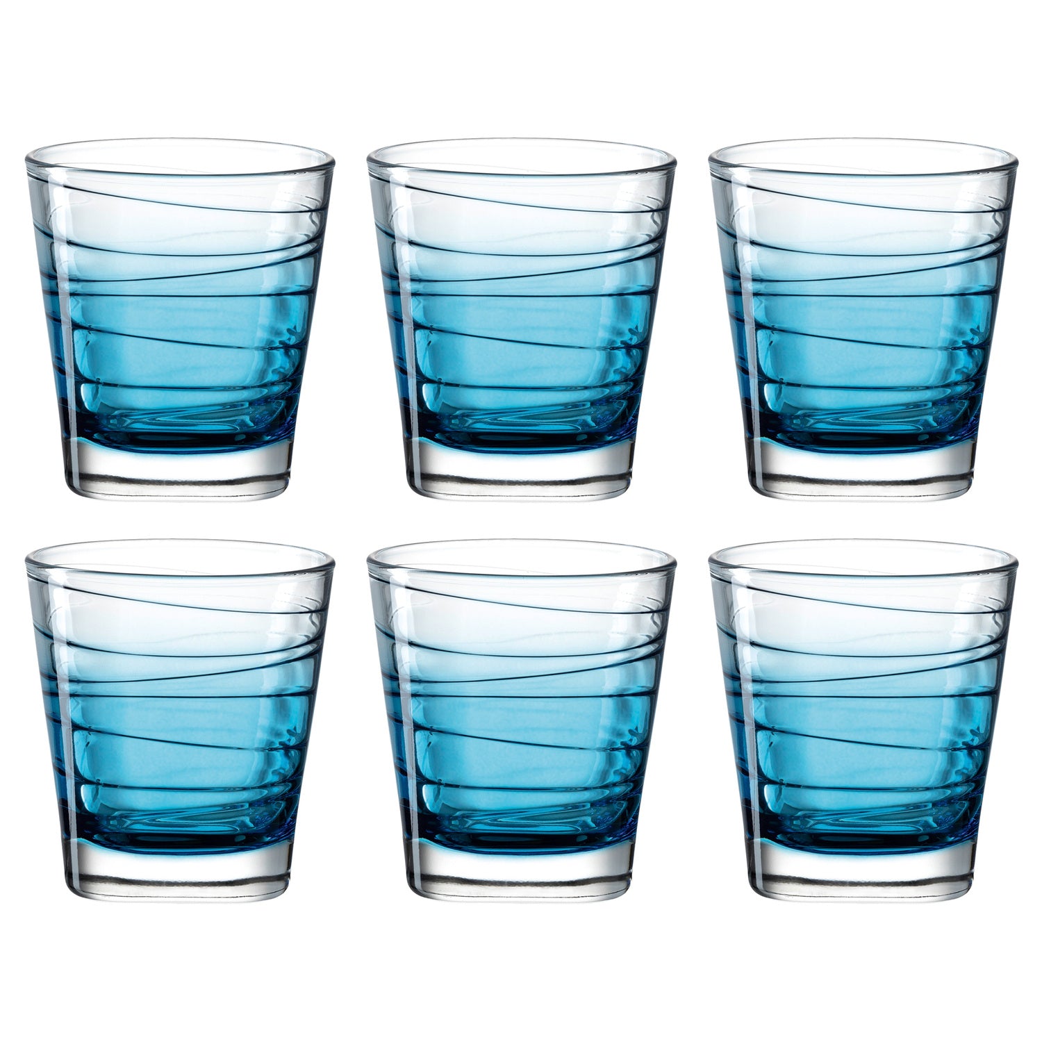 Trinkglas VARIO STRUTTURA 6er-Set 250 ml blau