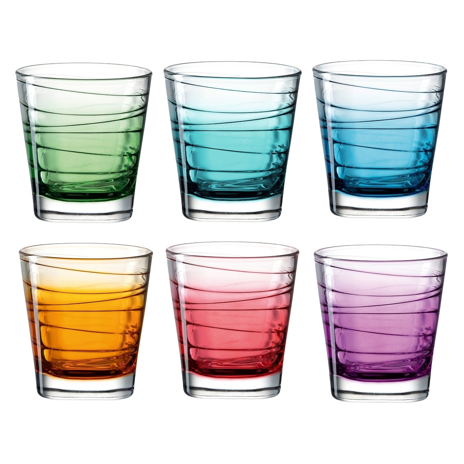 Trinkglas VARIO STRUTTURA 250 ml Farbverlauf 6er-Set