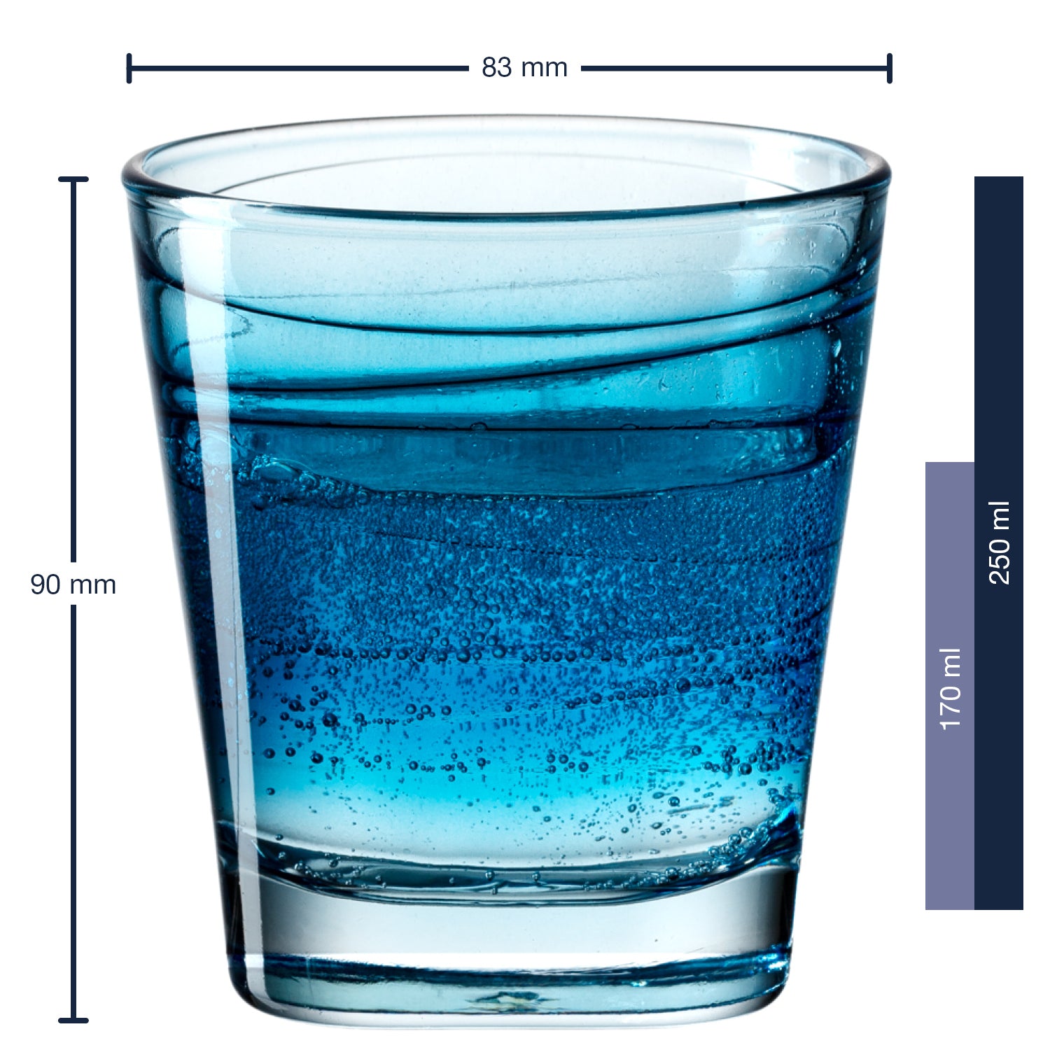Trinkglas VARIO STRUTTURA 250 ml Farbverlauf 6er-Set