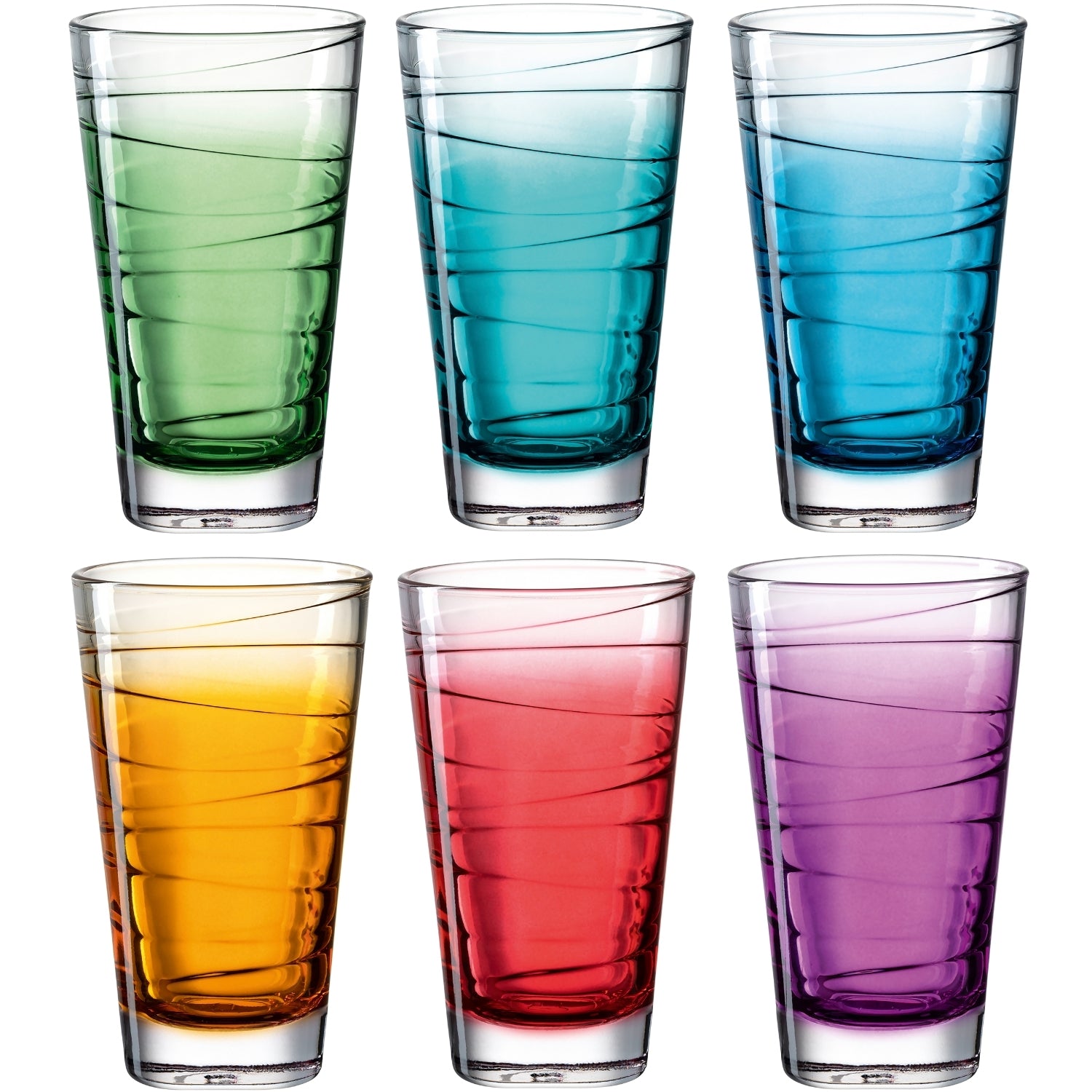 Trinkglas VARIO STRUTTURA 280 ml Farbverlauf 6er-Set – LEONARDO