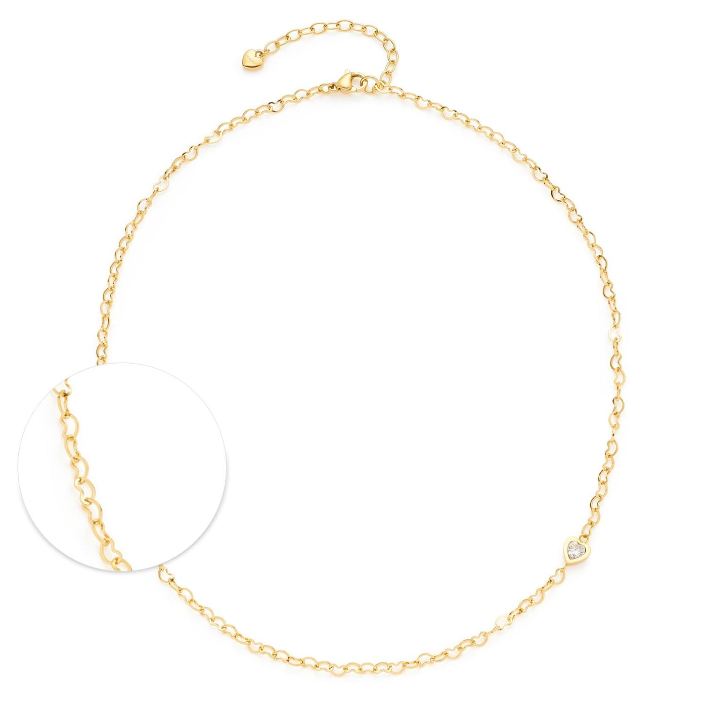 Halskette JULY 42 cm CIAO in Goldfarbe mit Gliederkette und Detailansicht