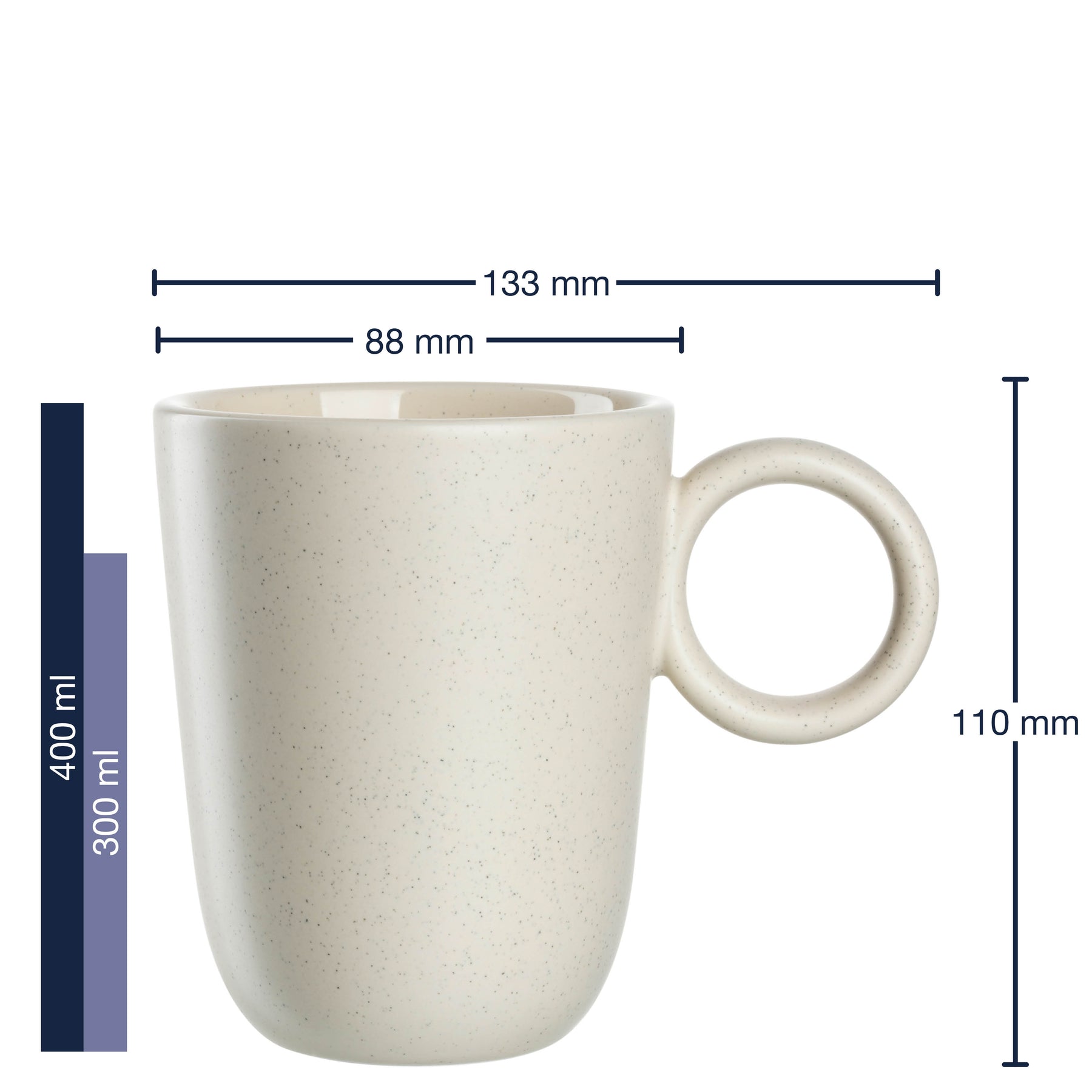 Keramiktasse ROMA 400 ml creme